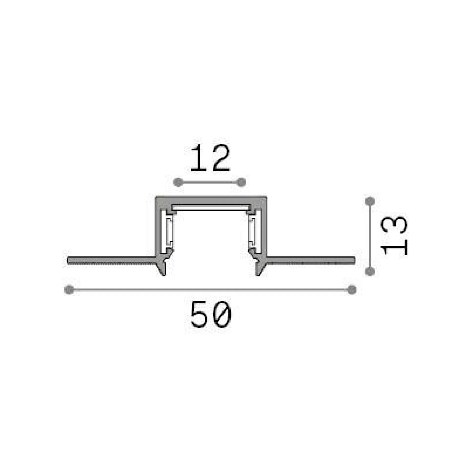 Dmora Sistemi Luce Binari<Sistema luce binario STICK PROFILE RECESSED 2000 mm , 200 x 5 x h1 cm,