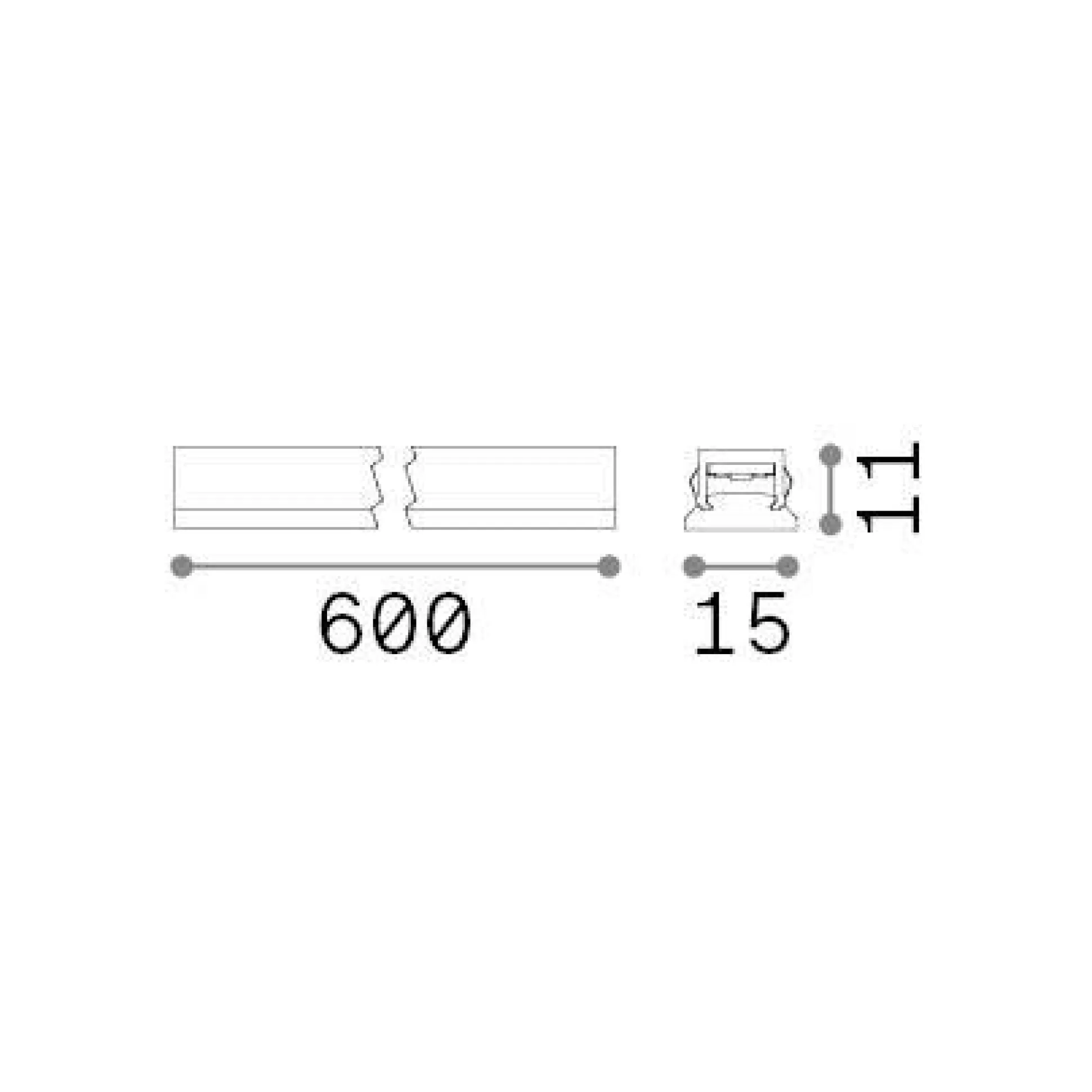 Dmora Sistemi Luce Binari<Sistema luce binario STICK WIDE 12W, 60 x 2 x h1 cm,