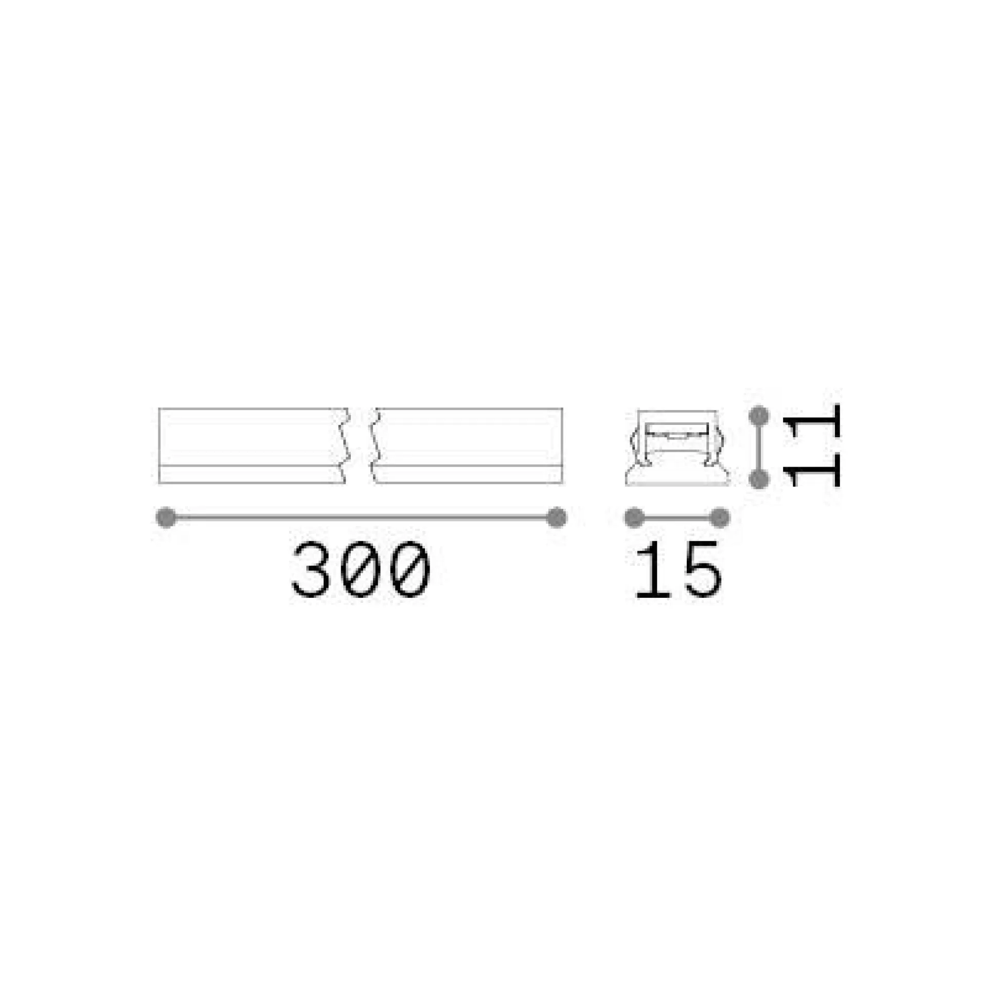 Dmora Sistemi Luce Binari<Sistema luce binario STICK WIDE 06W, 30 x 2 x h1 cm,