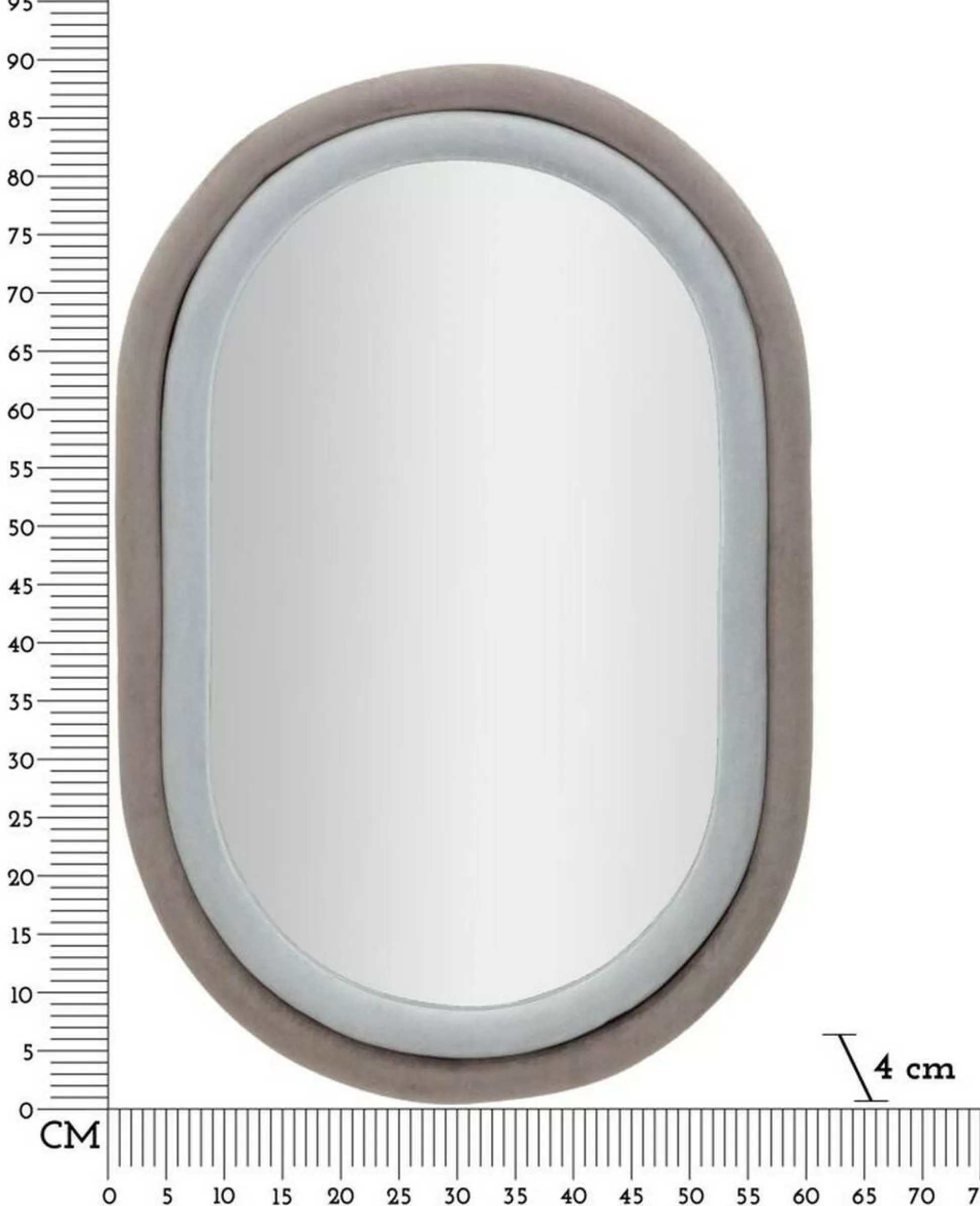 Dmora Specchi<Specchio Marinetti, 60x4 h90 cm, Tortora e Grigio