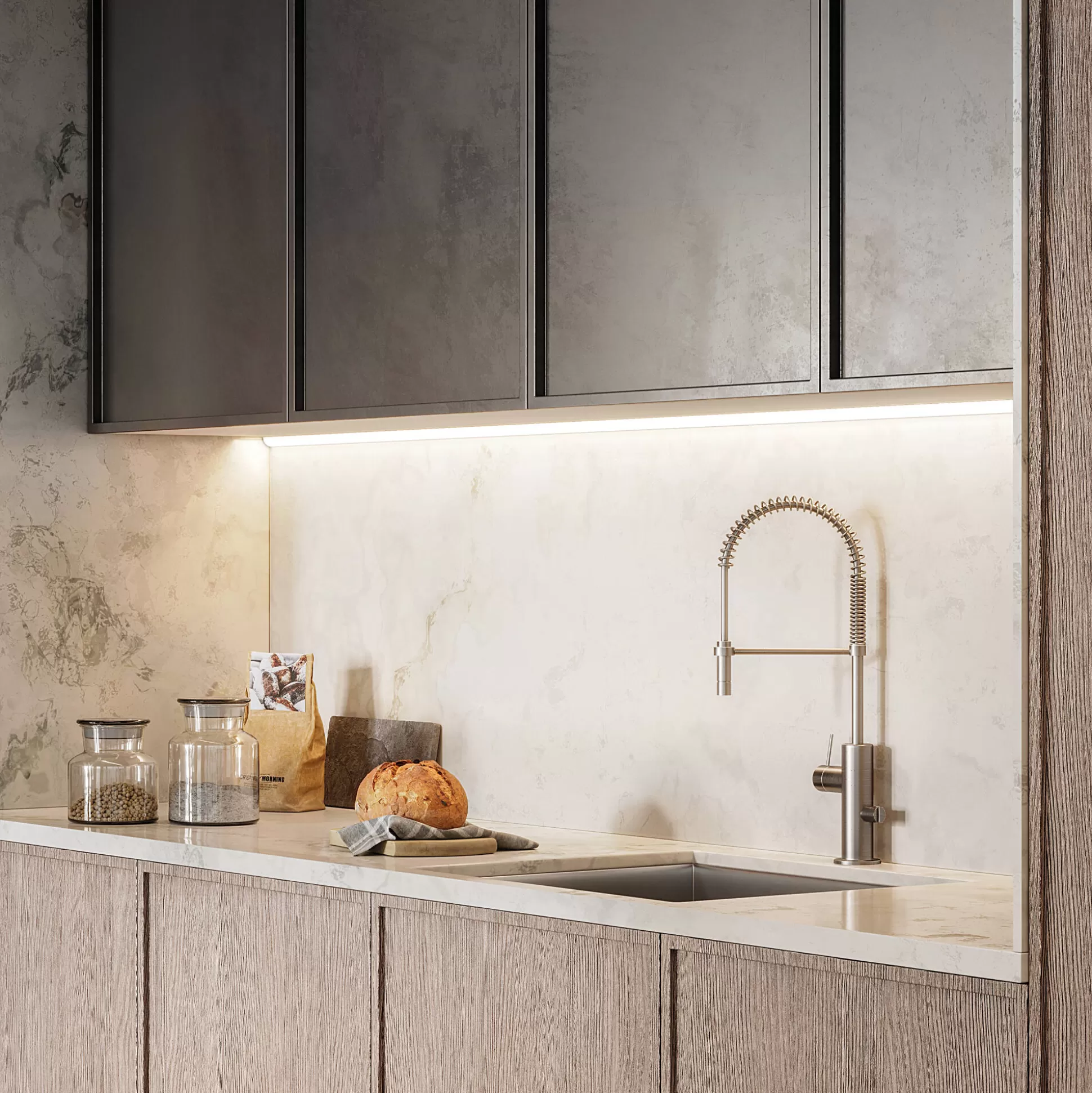 Dmora Striscie Led<Striscia Led SLOT ANG TONDO D16xD18 3000 mm WH, 300 x 2 x h2 cm,