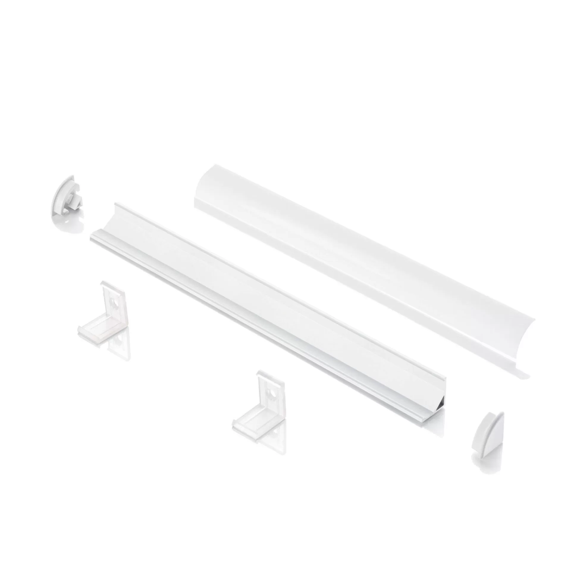 Dmora Striscie Led<Striscia Led SLOT ANG TONDO D16xD18 3000 mm WH, 300 x 2 x h2 cm,