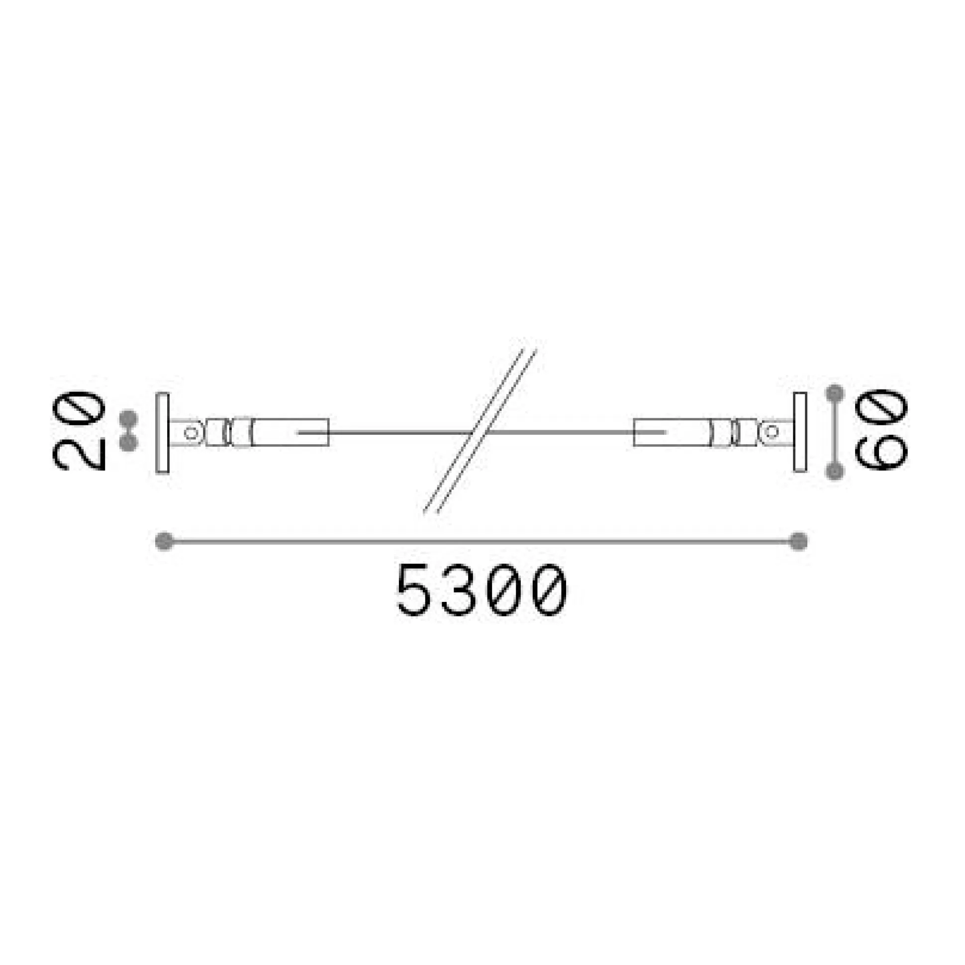Dmora Striscie Led<Striscia Led TESI 05 MT ACCIAIO, 530 x 6 x h6 cm,