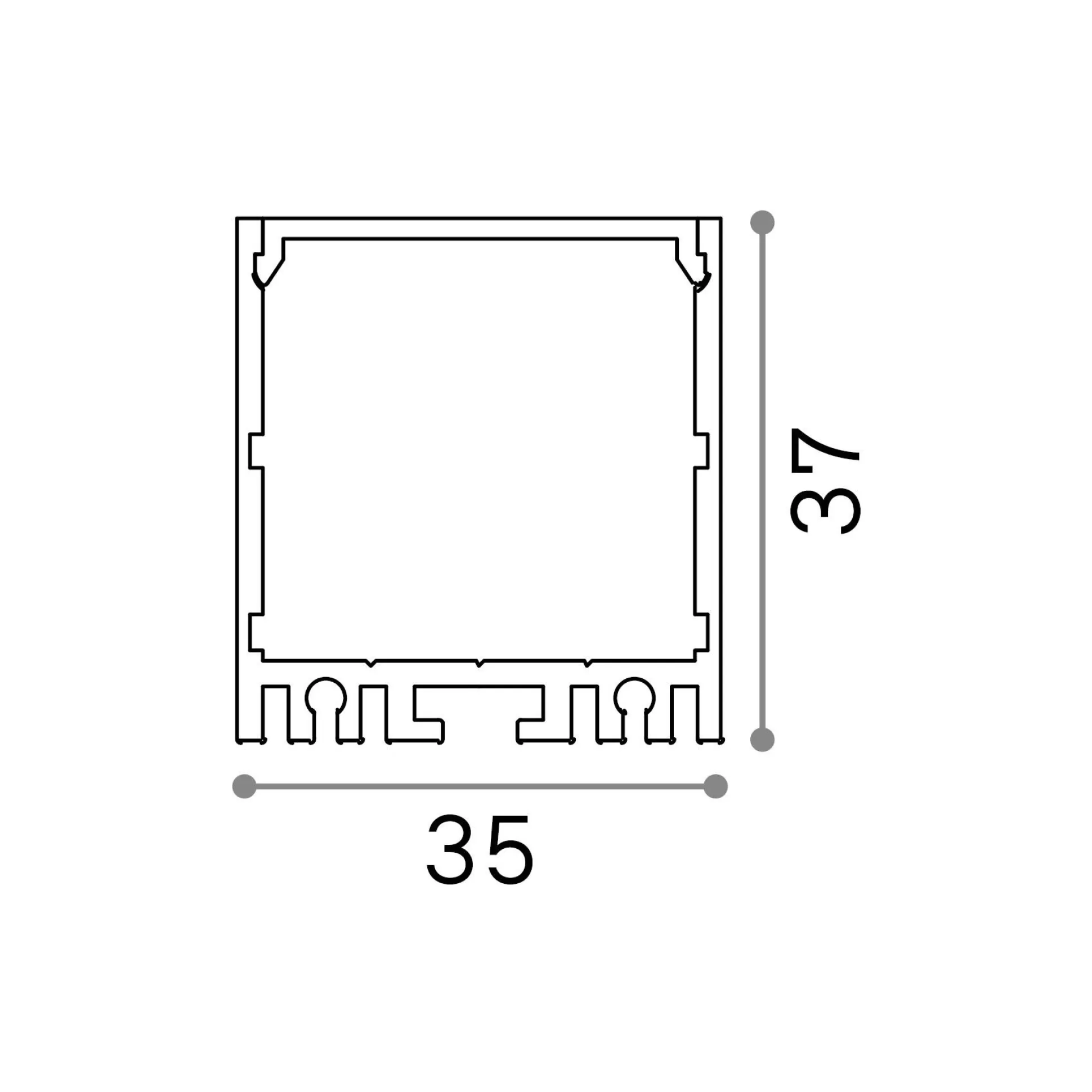 Dmora Striscie Led<Striscia Led VISION TRIMLESS PROFILO 3000 mm BK, 300 x 4 x h4 cm,