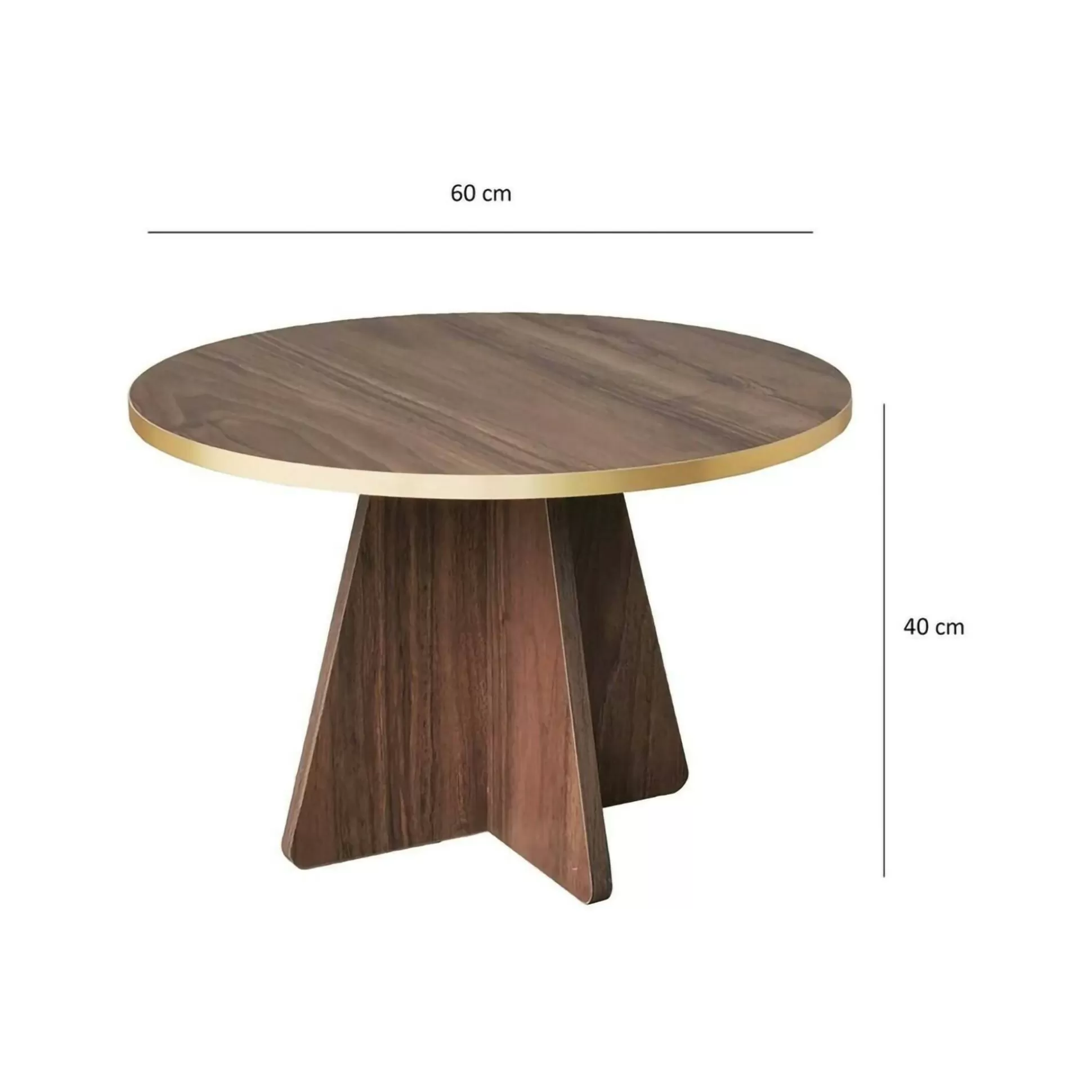 Dmora Tavolini Da Salotto<Tavolino da salotto Armanda, 60x60h40 cm, Oro e Noce