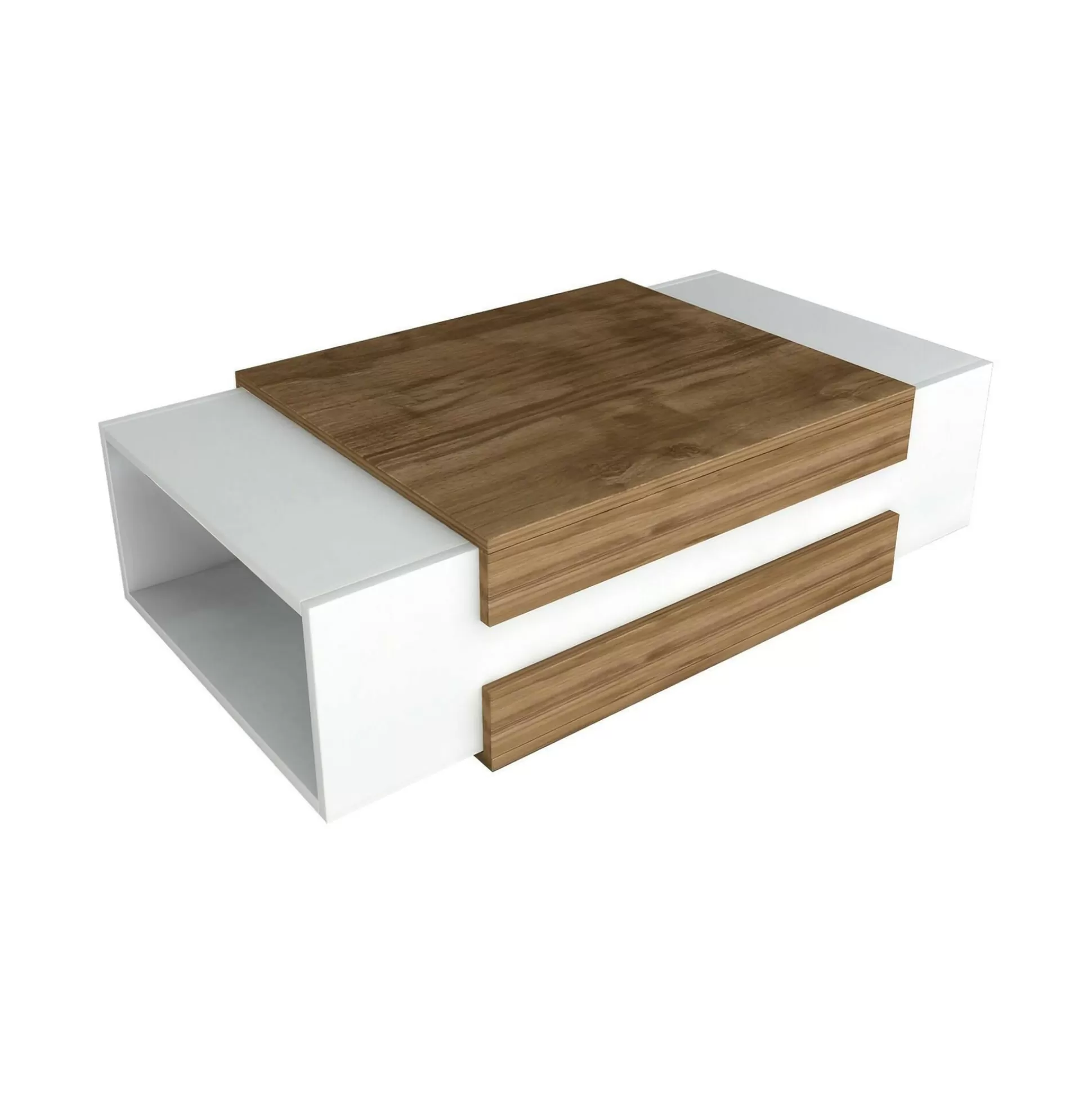 Dmora Tavolini Da Salotto<Tavolino da salotto Corineo, 110x57h31 cm, Bianco e Noce