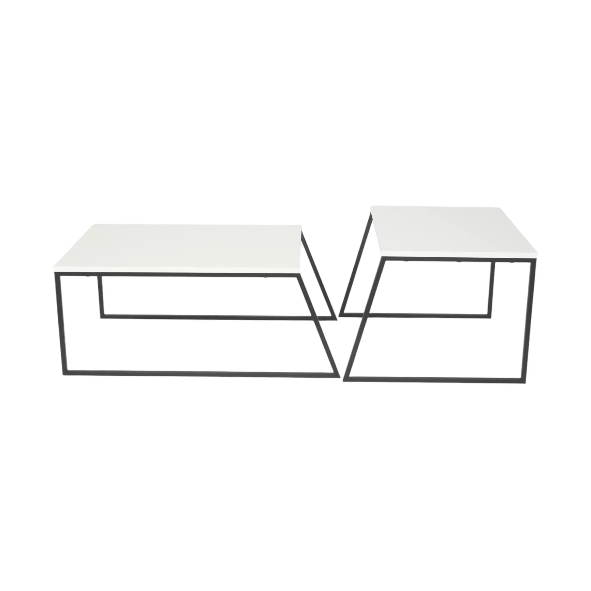 Dmora Tavolini Da Salotto<Tavolino da salotto Dbassin, 88x50 h38 cm, Bianco e Nero