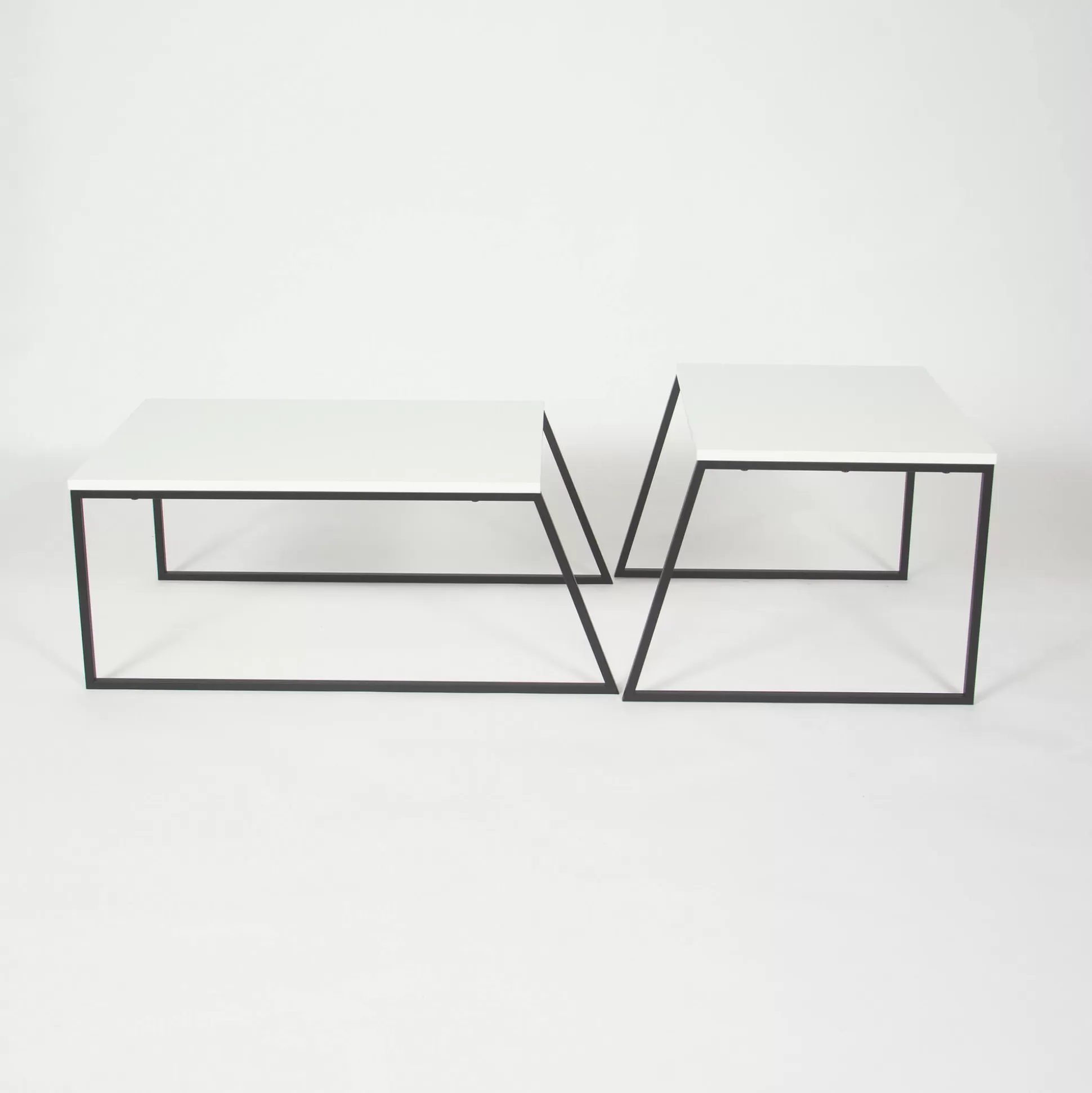 Dmora Tavolini Da Salotto<Tavolino da salotto Dbassin, 88x50 h38 cm, Bianco e Nero