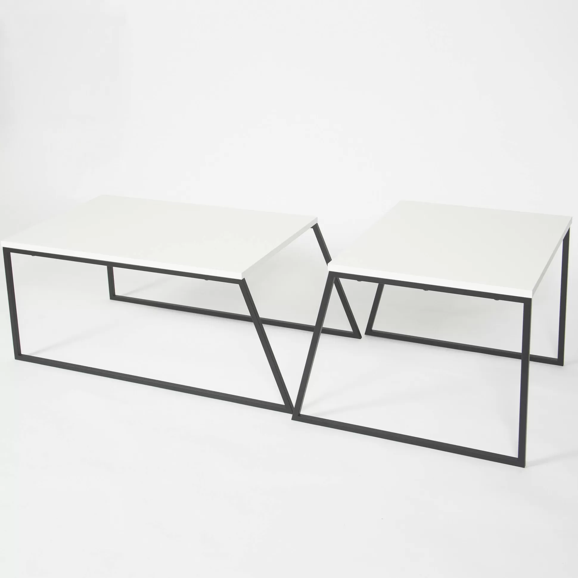 Dmora Tavolini Da Salotto<Tavolino da salotto Dbassin, 88x50 h38 cm, Bianco e Nero