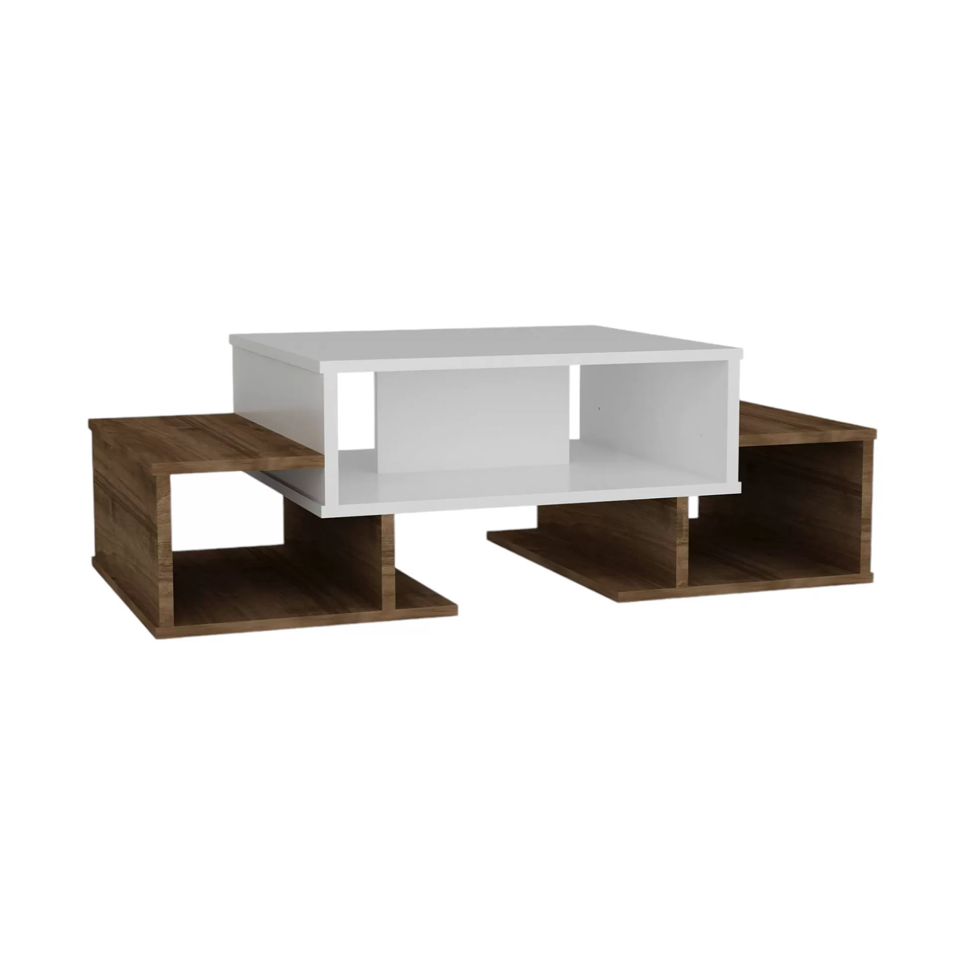 Dmora Tavolini Da Salotto<Tavolino da salotto Ddanielledesm, 103x60 h39 cm, Bianco e Noce