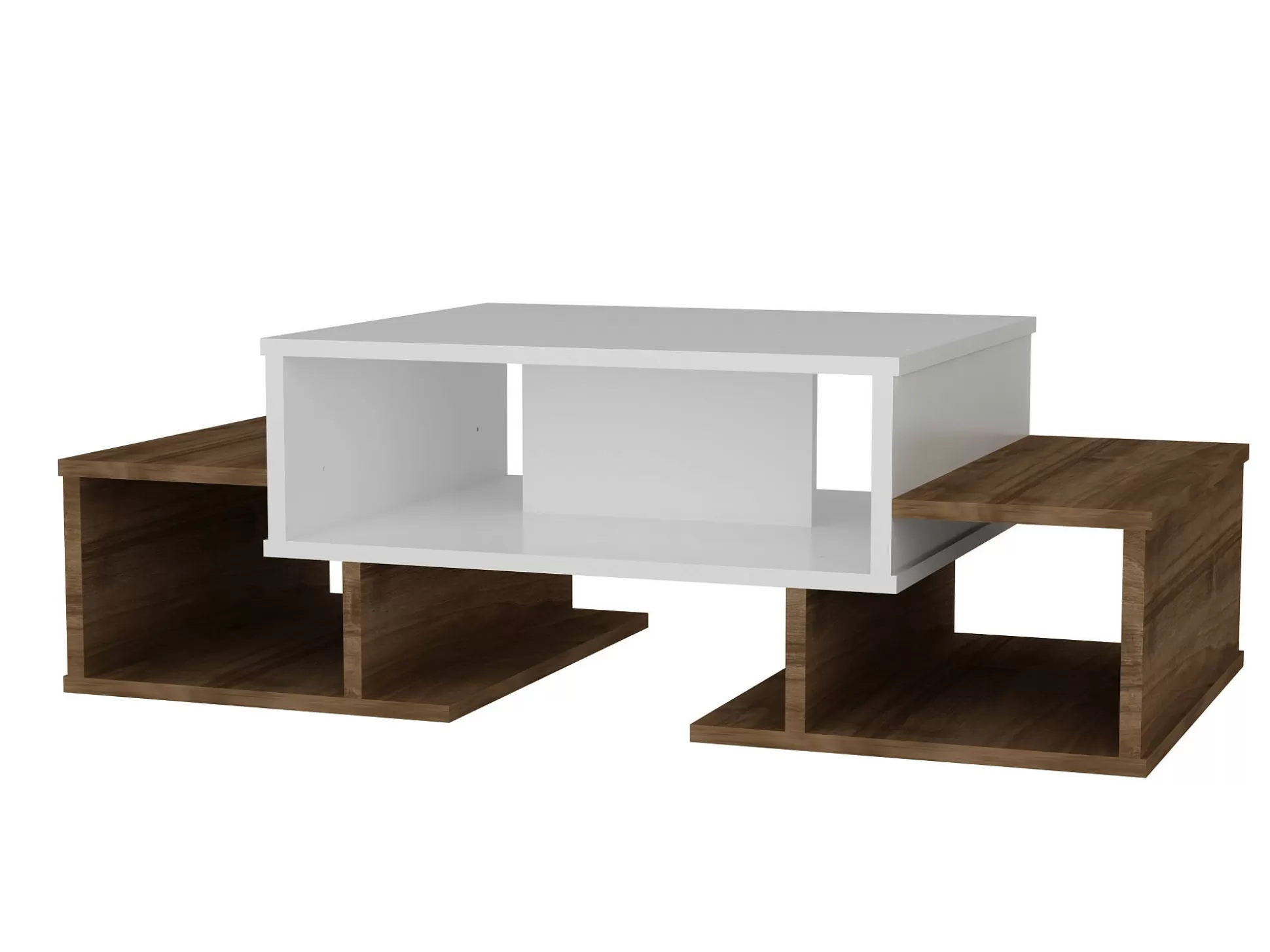 Dmora Tavolini Da Salotto<Tavolino da salotto Ddanielledesm, 103x60 h39 cm, Bianco e Noce