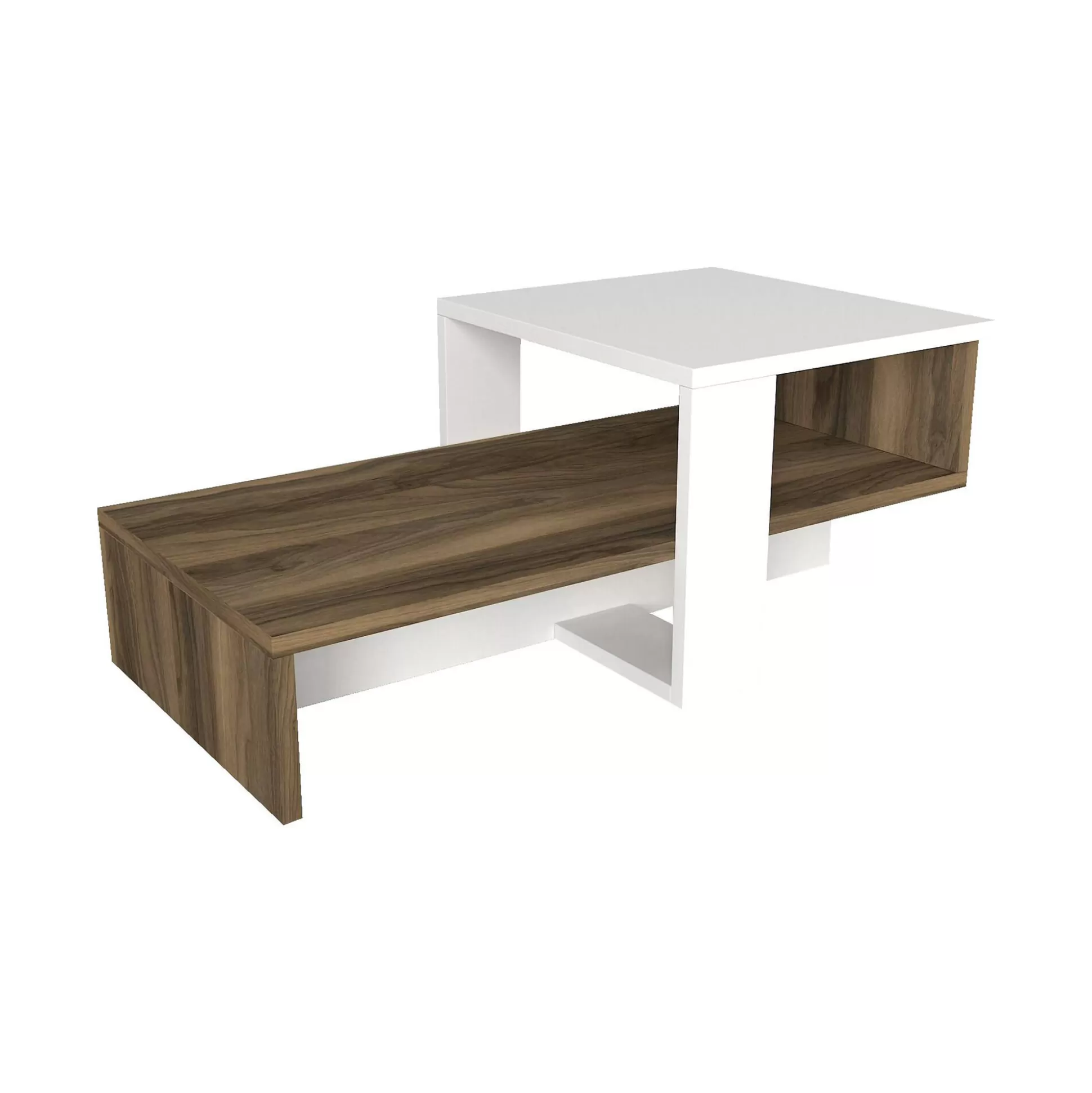 Dmora Tavolini Da Salotto<Tavolino da salotto Dfrancescomarianav, 40x44 h33 cm, Bianco e Noce