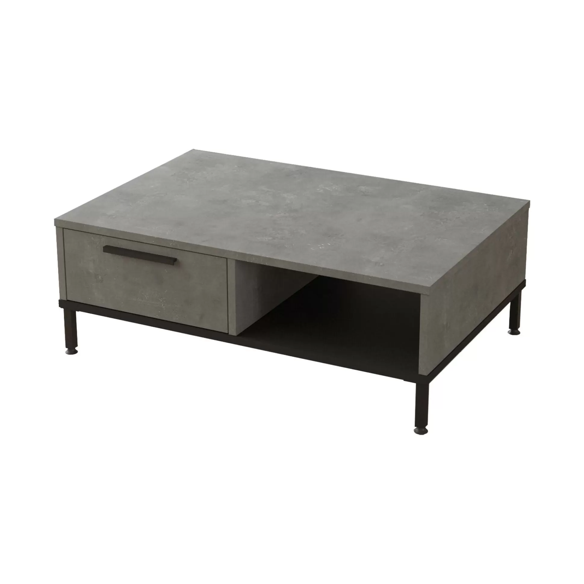 Dmora Tavolini Da Salotto<Tavolino da salotto Dmakoumbo, 90x60 h32 cm, Argento e Nero
