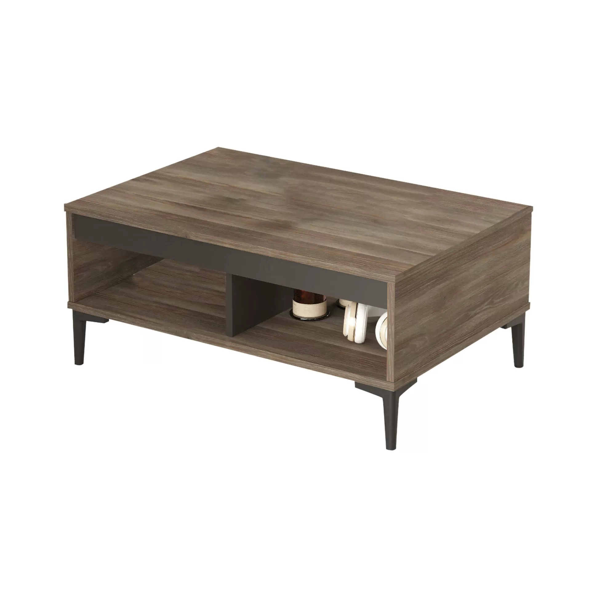 Dmora Tavolini Da Salotto<Tavolino da salotto Dmkhitarya, 90x60 h41 cm, Marrone e Antracite