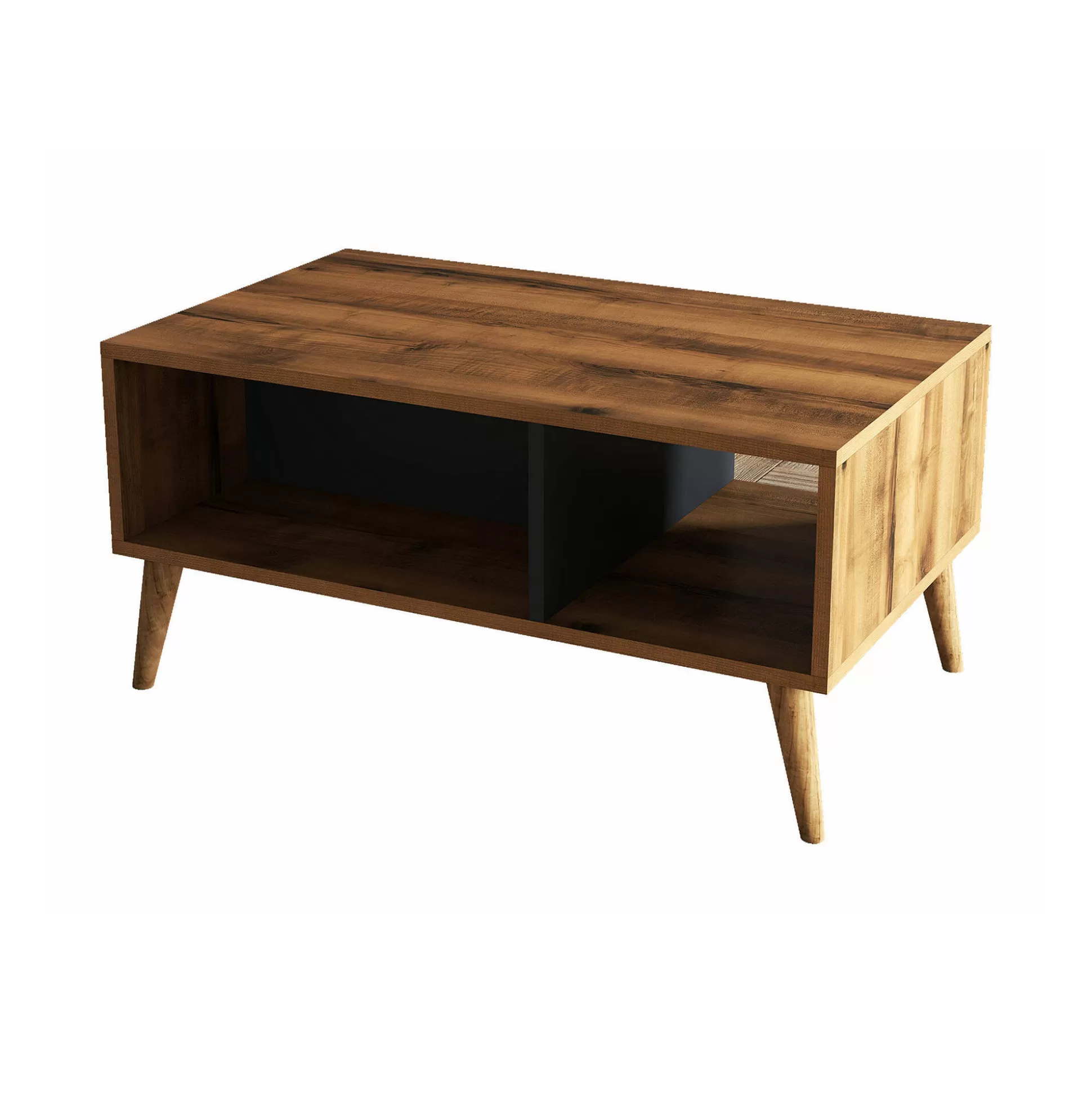Dmora Tavolini Da Salotto<Tavolino da salotto Dnapolitan, 90x42 h54 cm, Noce e Antracite