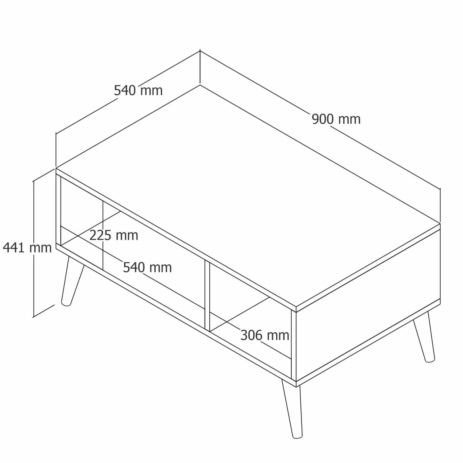 Dmora Tavolini Da Salotto<Tavolino da salotto Dnapolitan, 90x42 h54 cm, Noce e Antracite