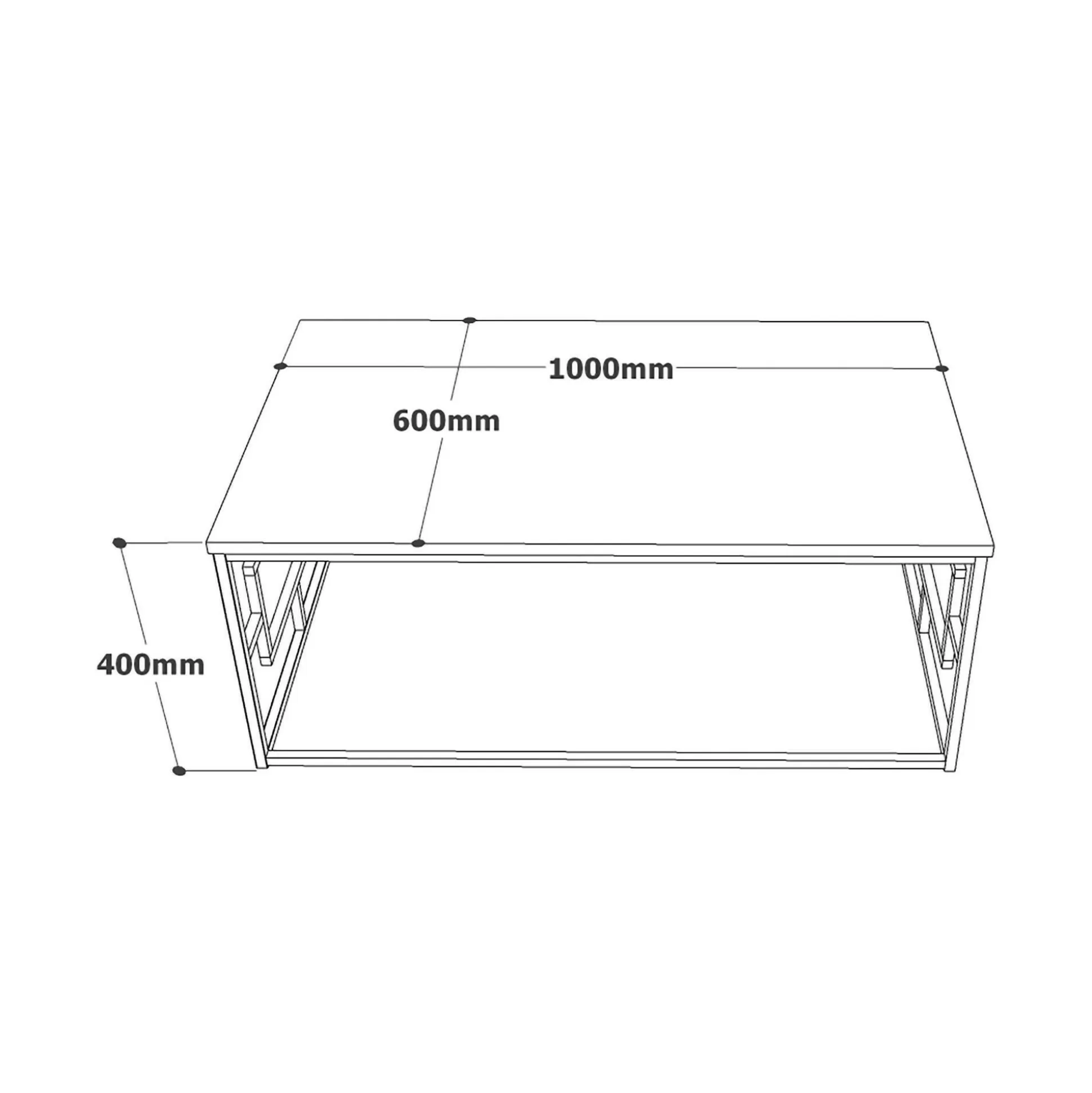 Dmora Tavolini Da Salotto<Tavolino da salotto Franca, 100x60h40 cm, Bianco Marmo e Oro