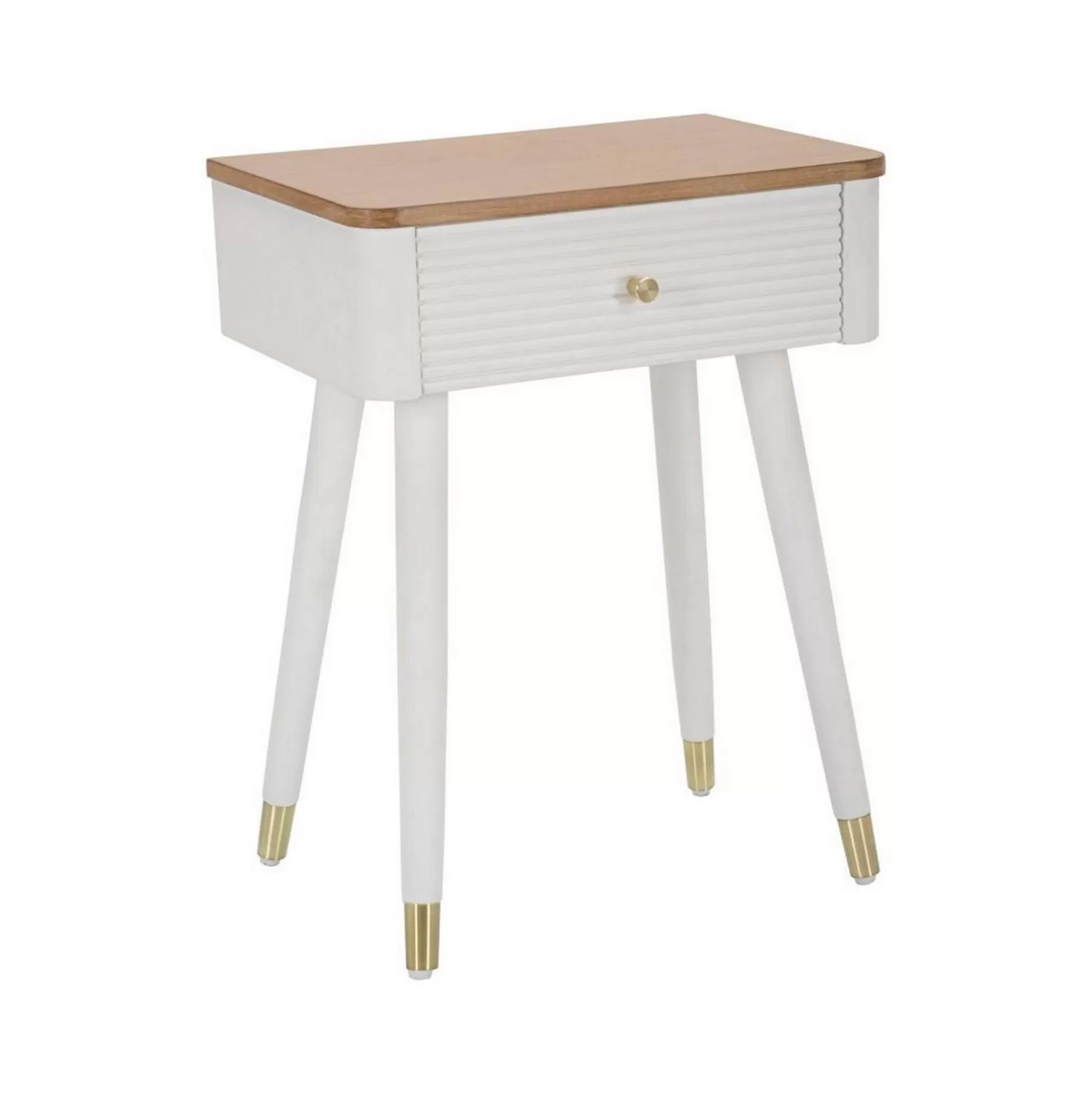 Dmora Tavolini Da Salotto<Tavolino da salotto Fridal, 45x32 h62 cm, Bianco e Marrone