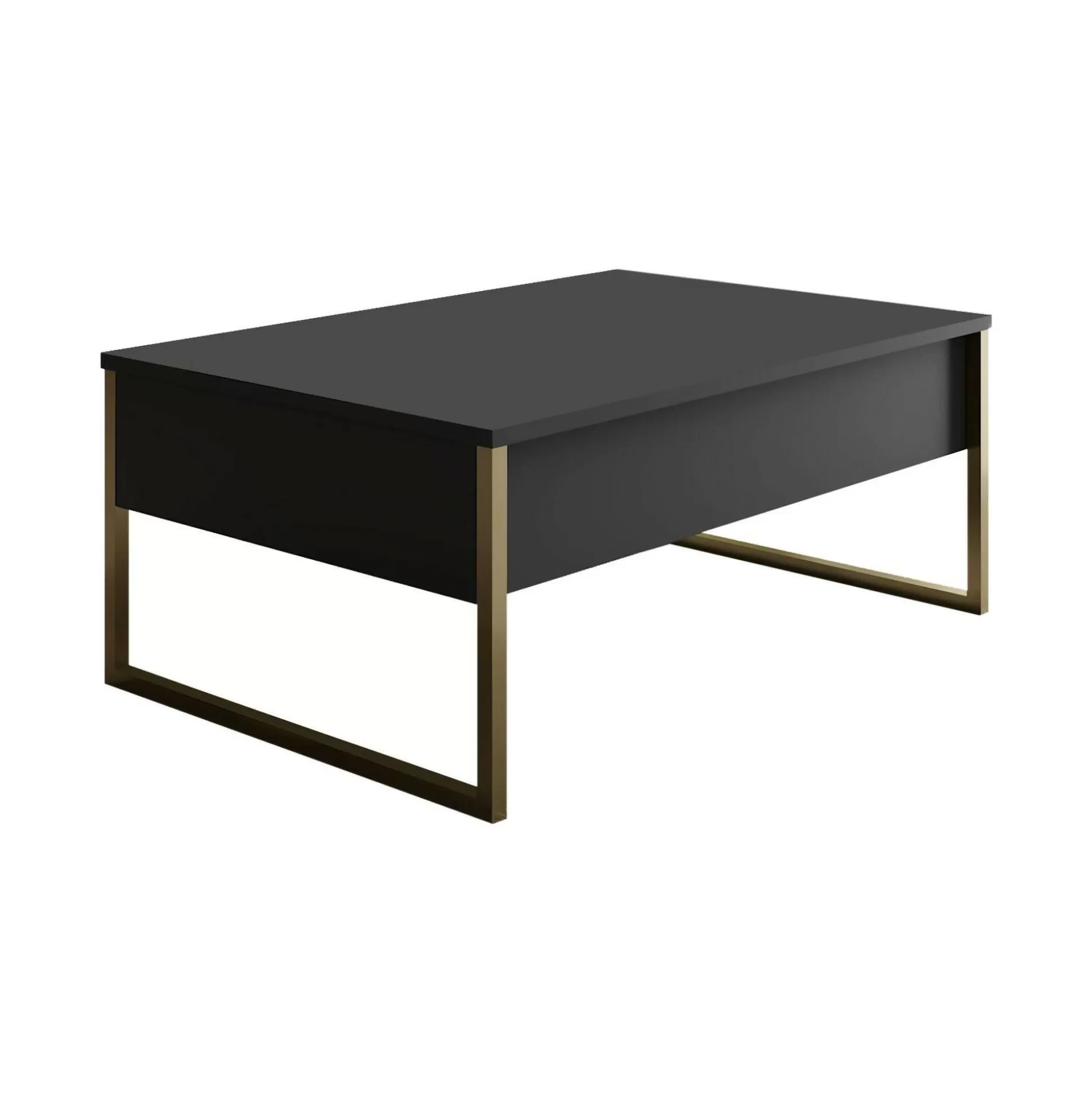 Dmora Tavolini Da Salotto<Tavolino da salotto Lavinia, 90x60h40 cm, Antracite e Oro