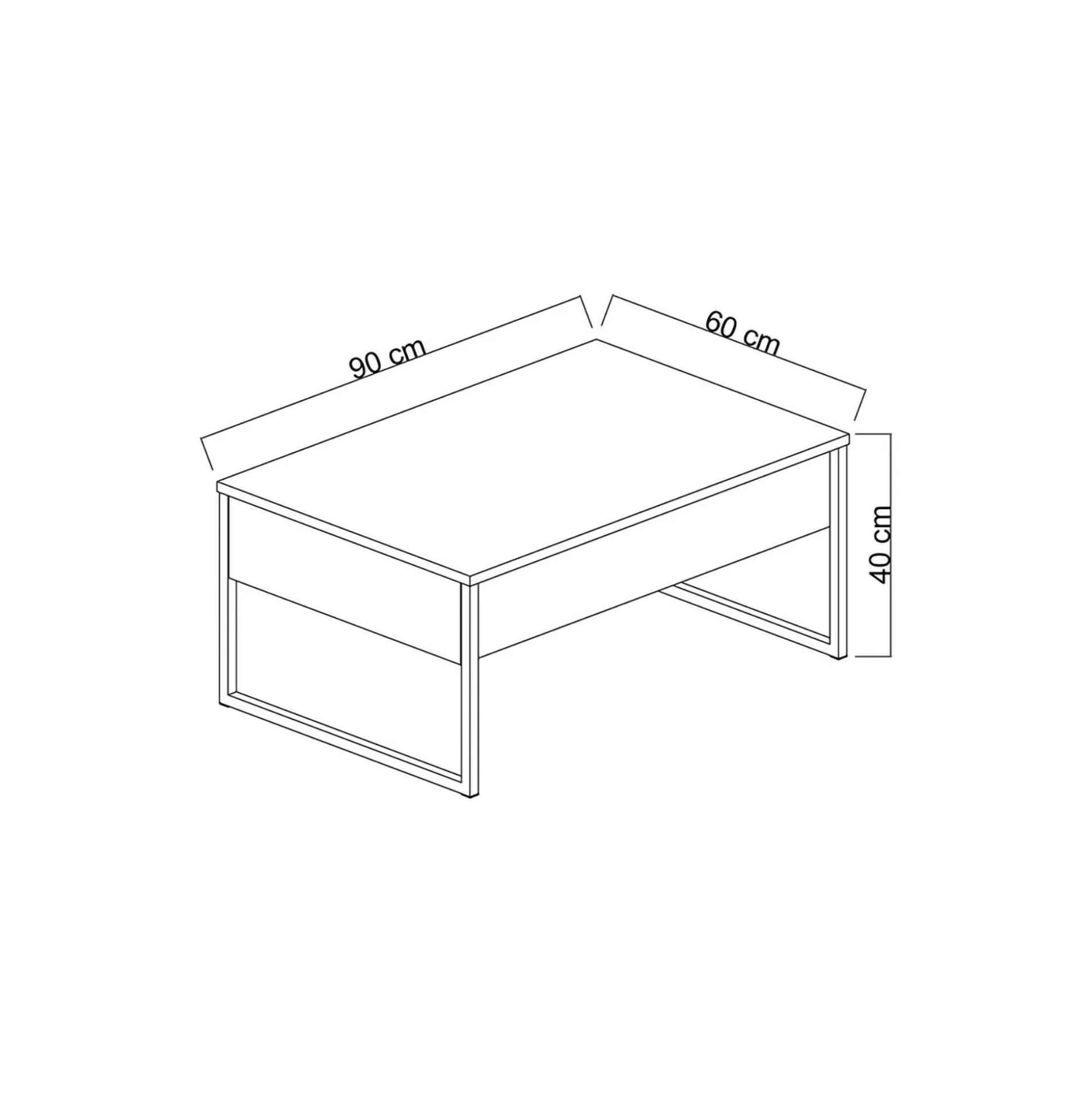 Dmora Tavolini Da Salotto<Tavolino da salotto Lavinia, 90x60h40 cm, Bianco e Oro