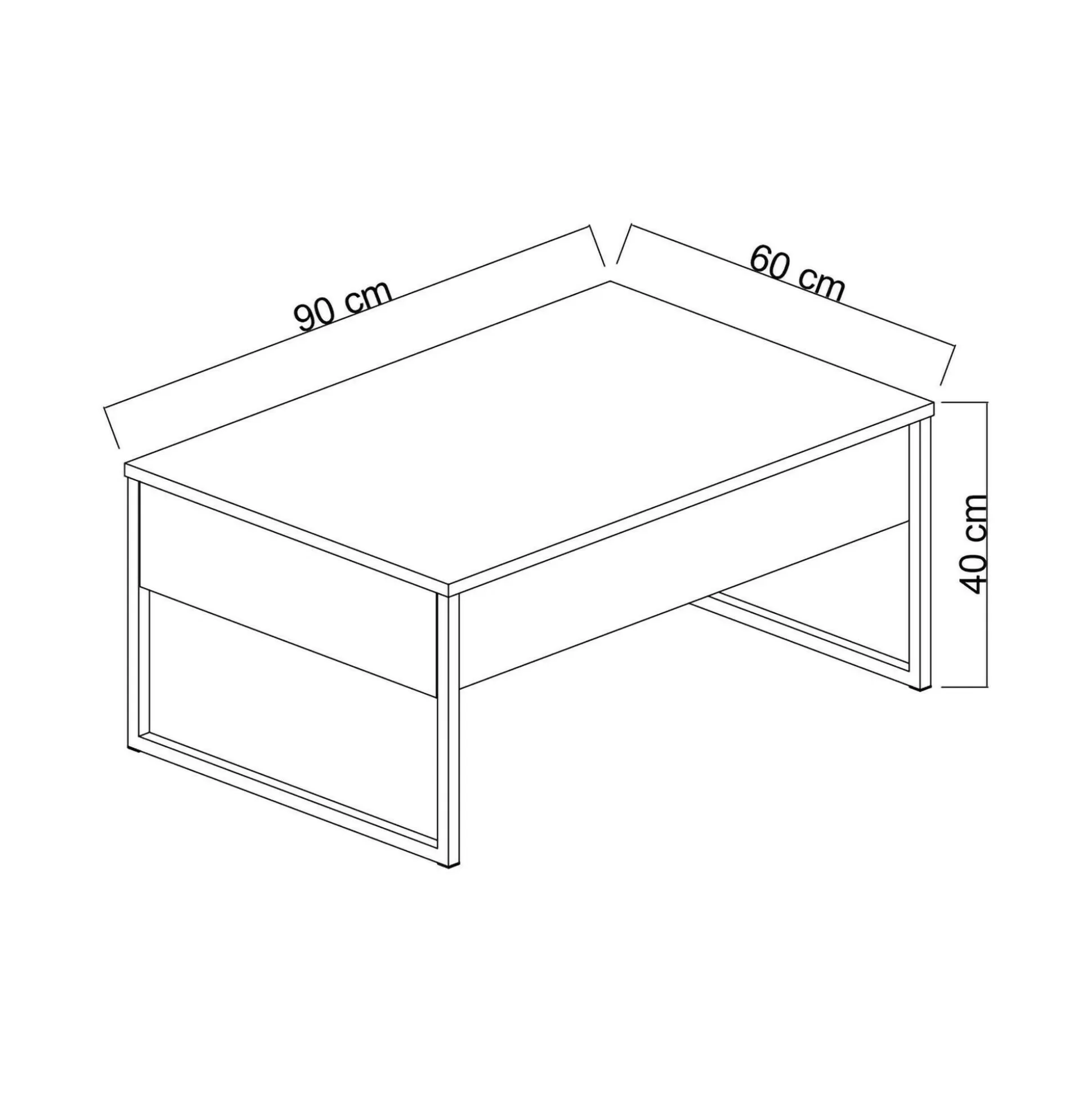 Dmora Tavolini Da Salotto<Tavolino da salotto Lavinia, 90x60h40 cm, Noce e Oro