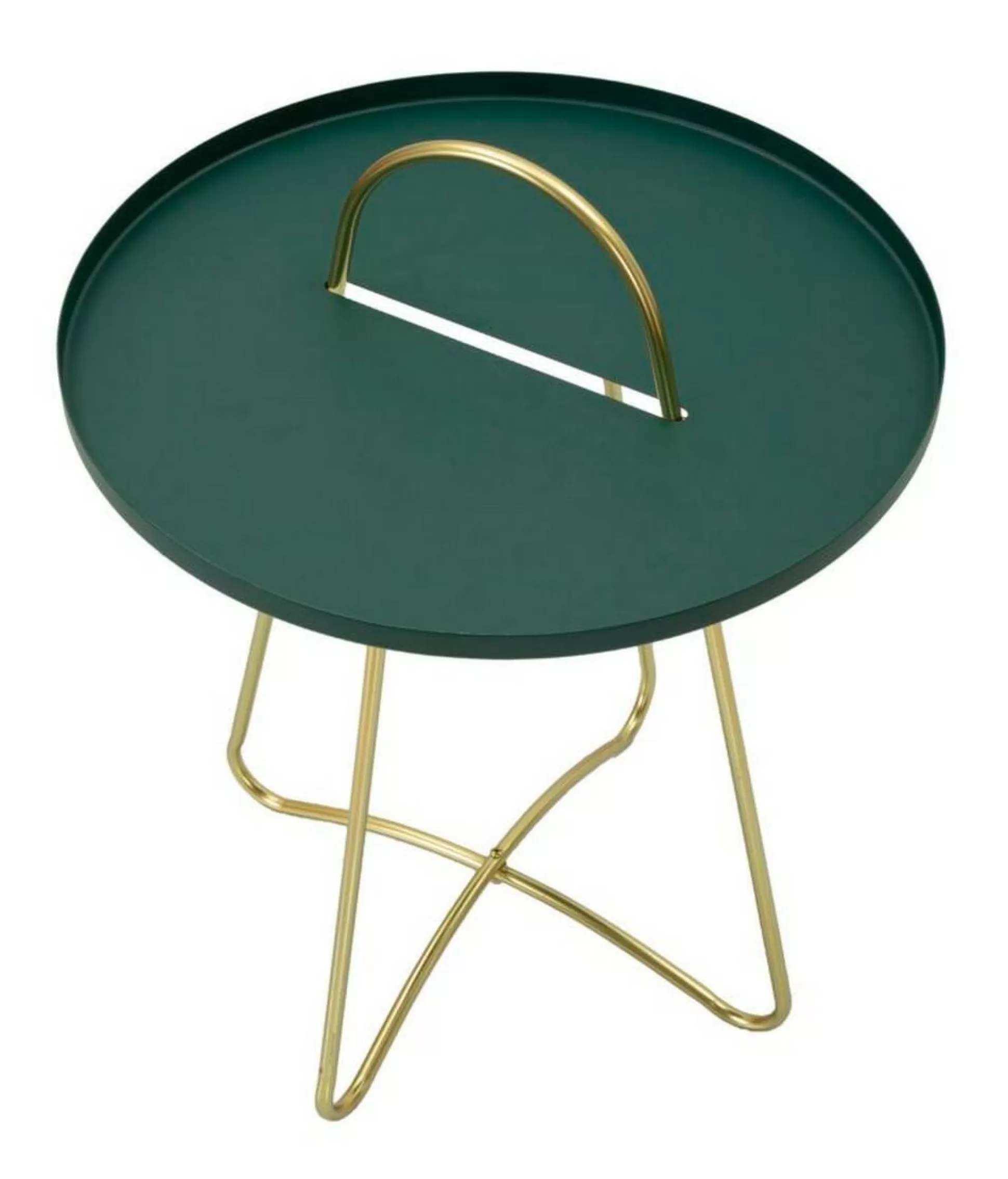 Dmora Tavolini Da Salotto<Tavolino da salotto Nigra, 45x45 h59 cm, Verde e Oro