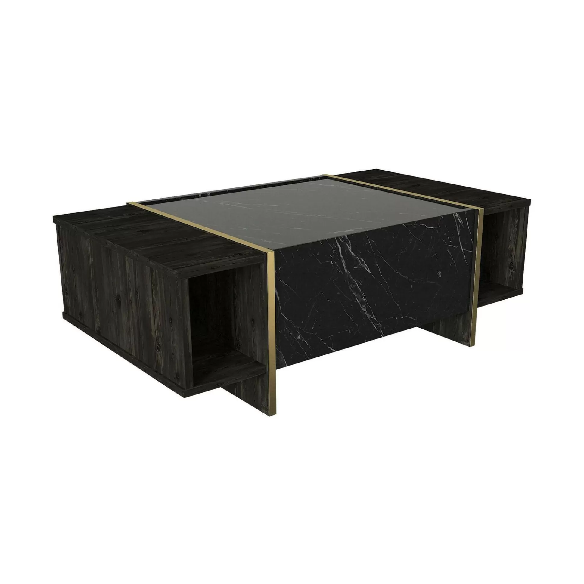 Dmora Tavolini Da Salotto<Tavolino da salotto Salvador, 104x60h37 cm, Nero e Oro