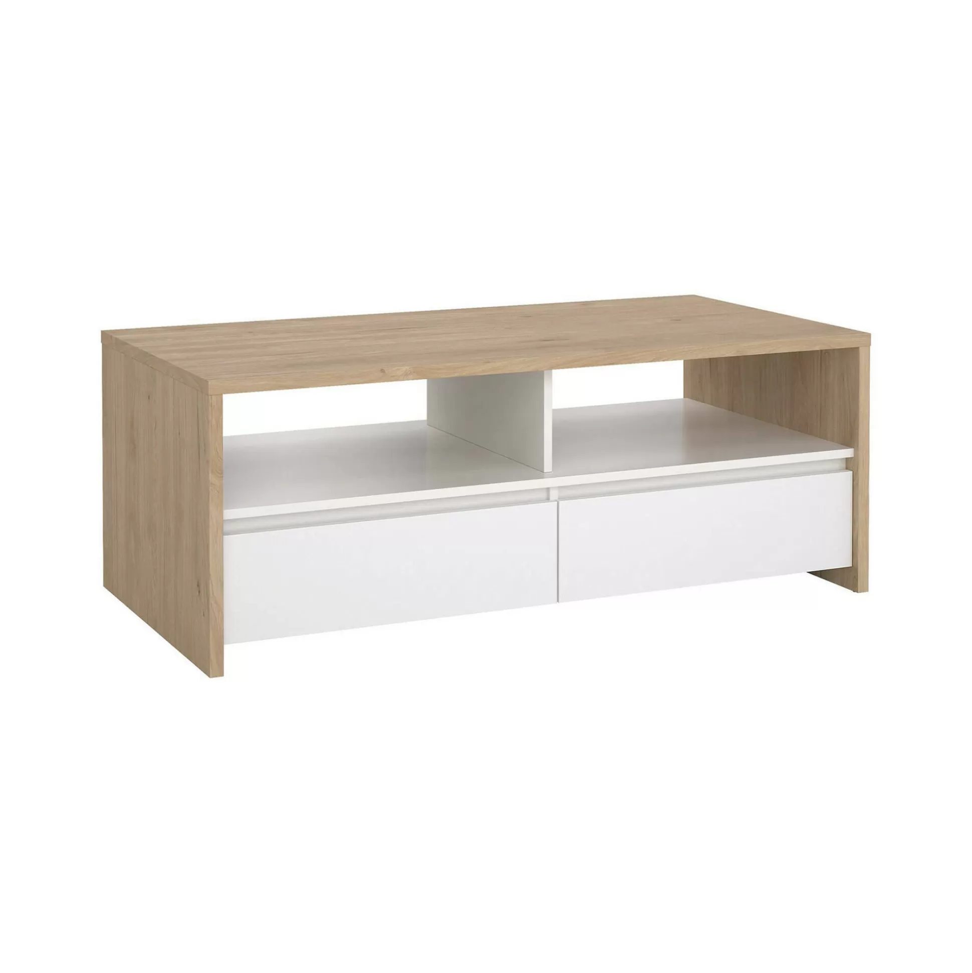 Dmora Tavolini Da Salotto<Tavolino da salotto Shote, 60x120 h46 cm, Rovere e Bianco