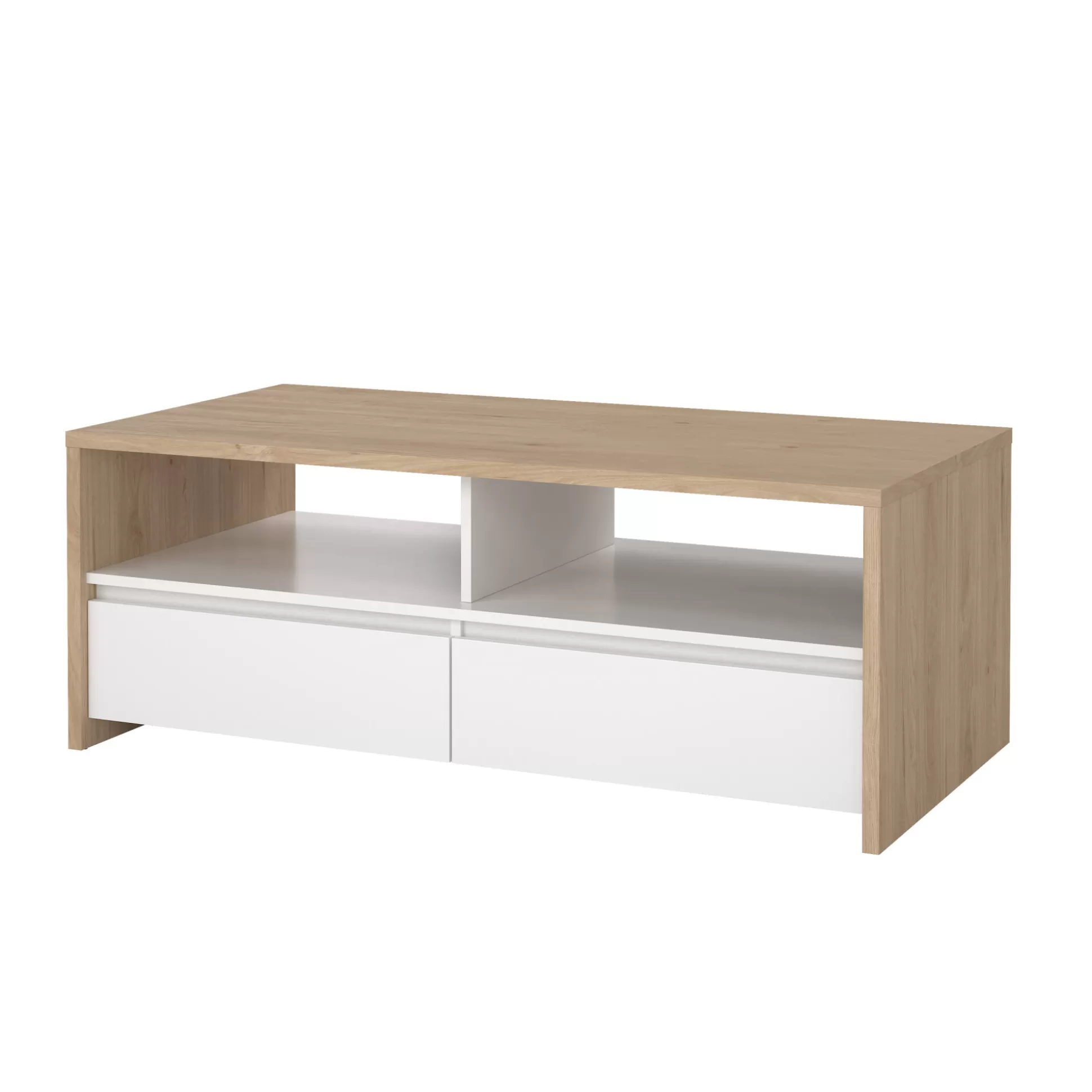 Dmora Tavolini Da Salotto<Tavolino da salotto Shote, 60x120 h46 cm, Rovere e Bianco
