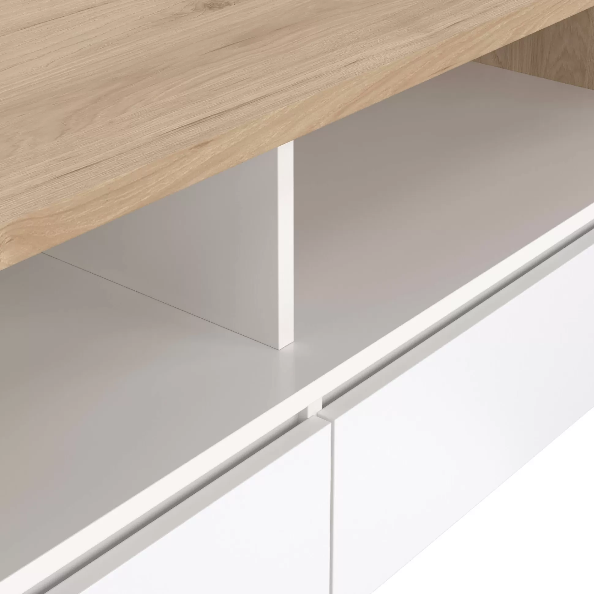 Dmora Tavolini Da Salotto<Tavolino da salotto Shote, 60x120 h46 cm, Rovere e Bianco