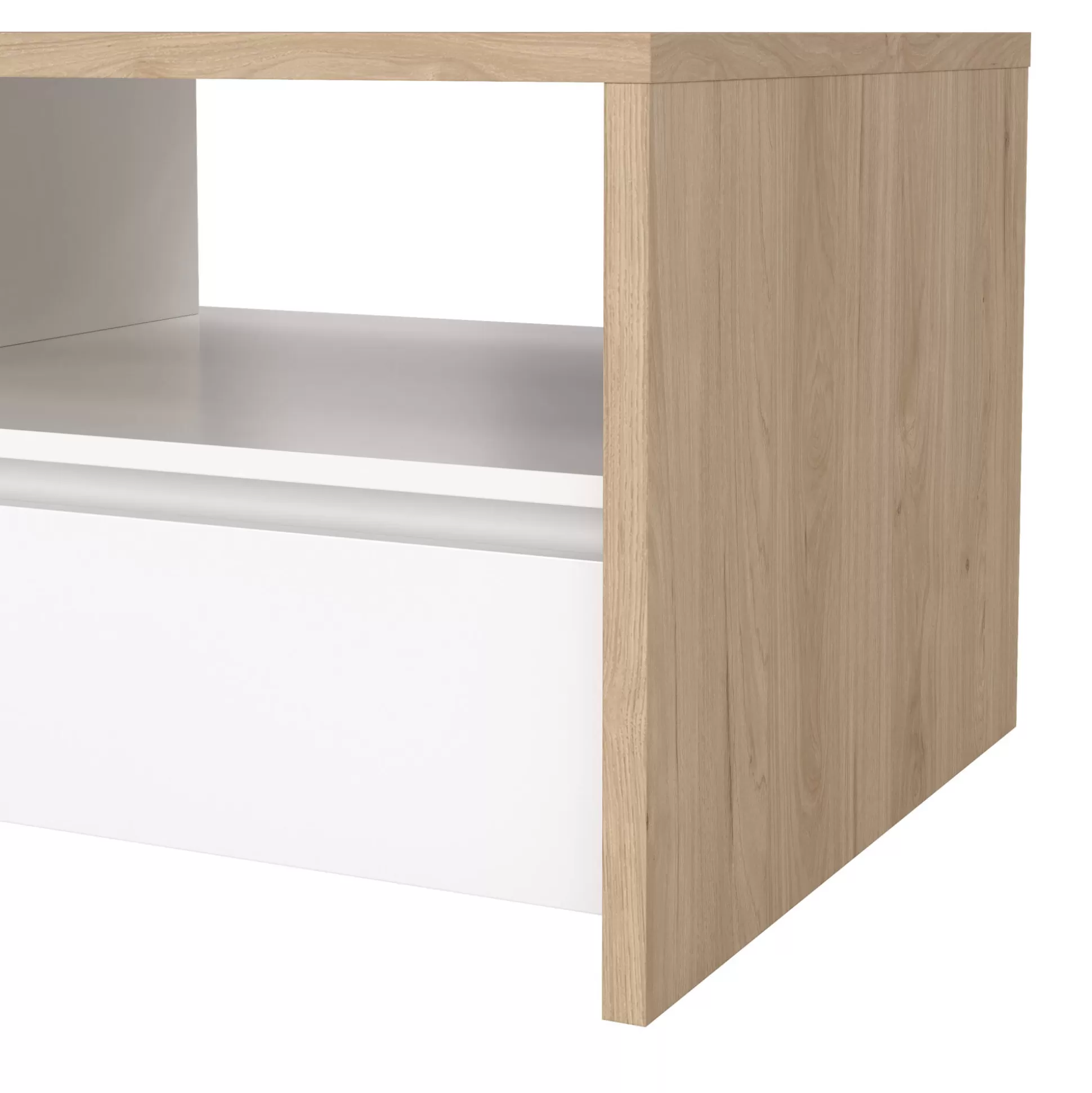 Dmora Tavolini Da Salotto<Tavolino da salotto Shote, 60x120 h46 cm, Rovere e Bianco