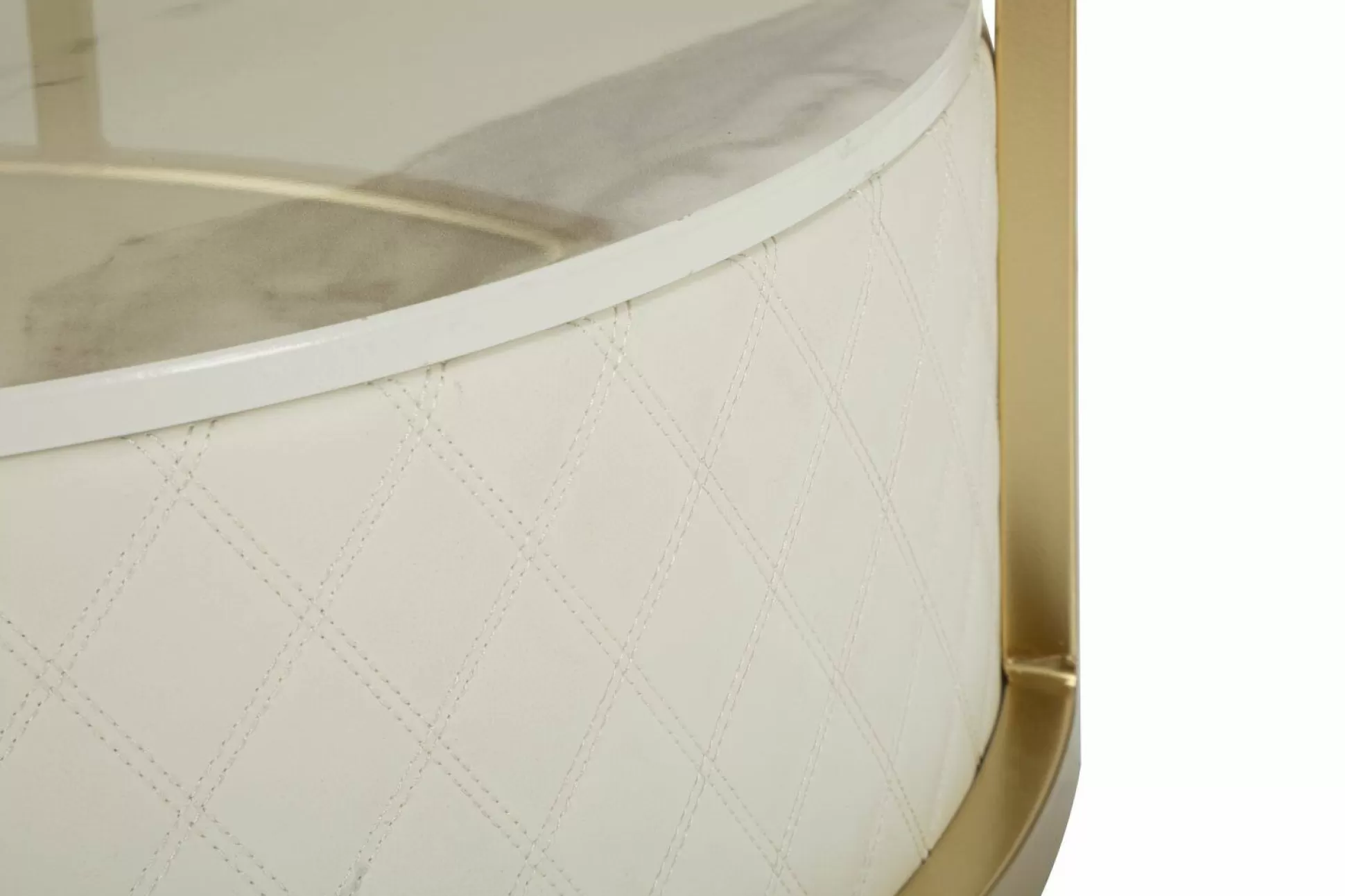 Dmora Tavolini Da Salotto<Tavolino da salotto Stabia, 75x75 h40 cm, Bianco e Oro