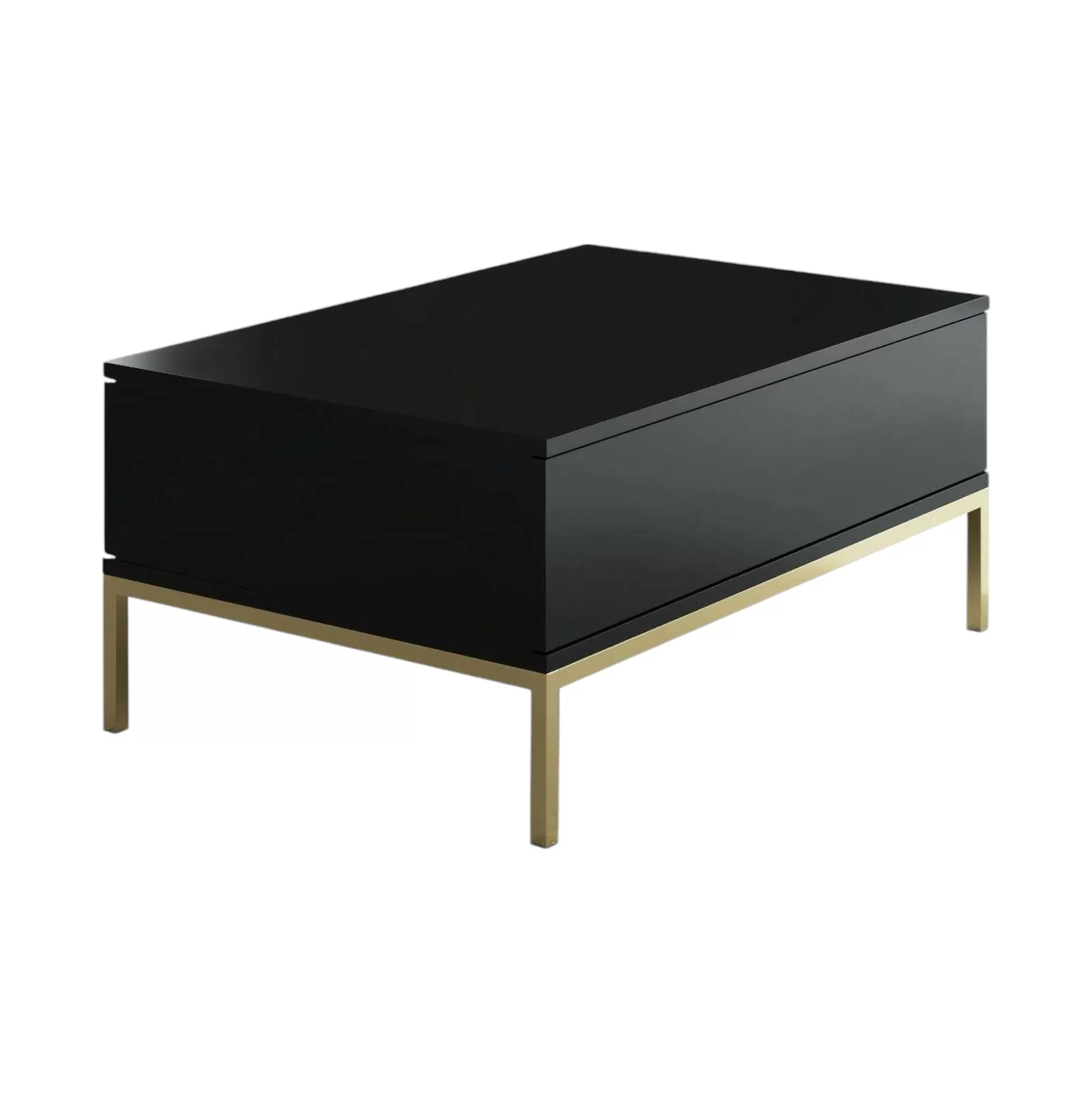 Dmora Tavolini Da Salotto<Tavolino da salotto Vespero, 90x60h40 cm, Nero e Oro