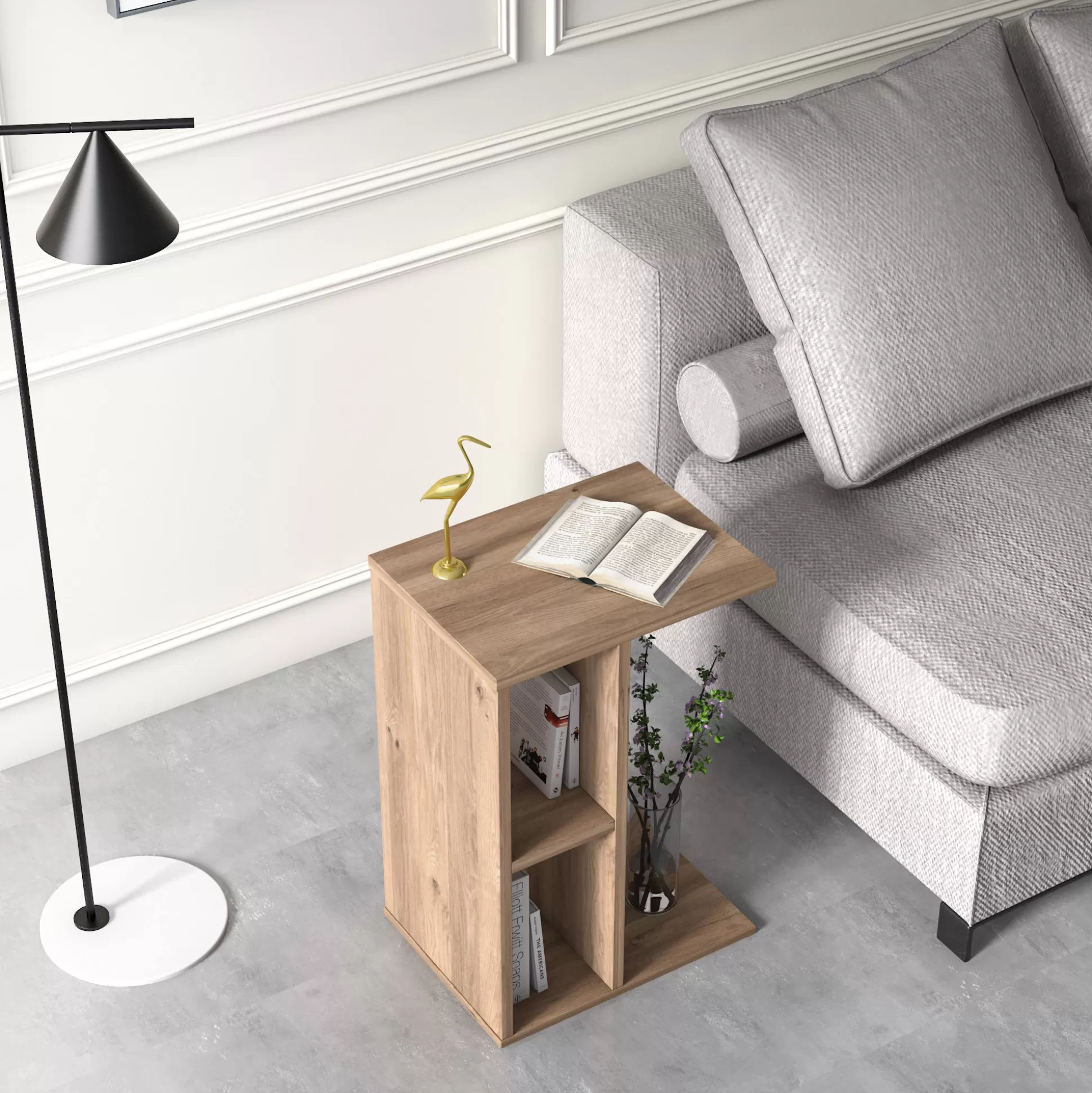 Dmora Tavolini Da Salotto<Tavolino moderno verticale, cm 40 x 30 x 59, colore