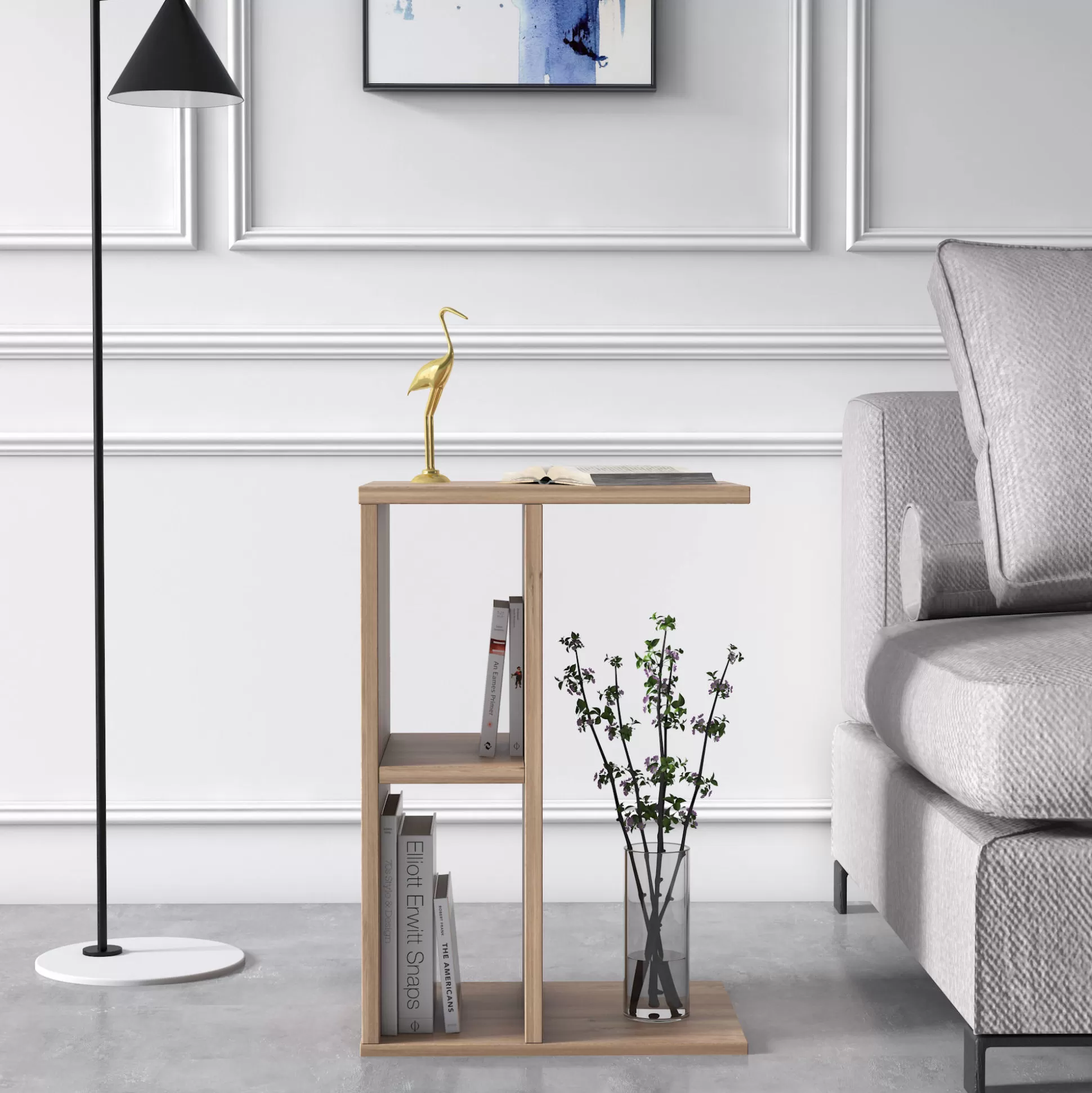 Dmora Tavolini Da Salotto<Tavolino moderno verticale, cm 40 x 30 x 59, colore