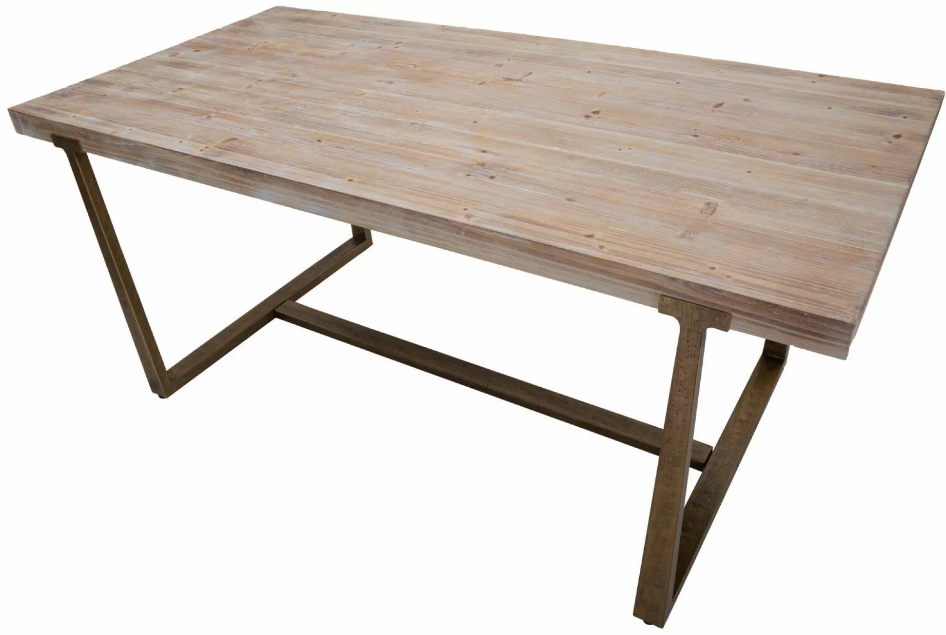 Dmora Tavoli Fissi<Tavolo fisso Kazimir, Oro e Marrone, 180x90 h78 cm