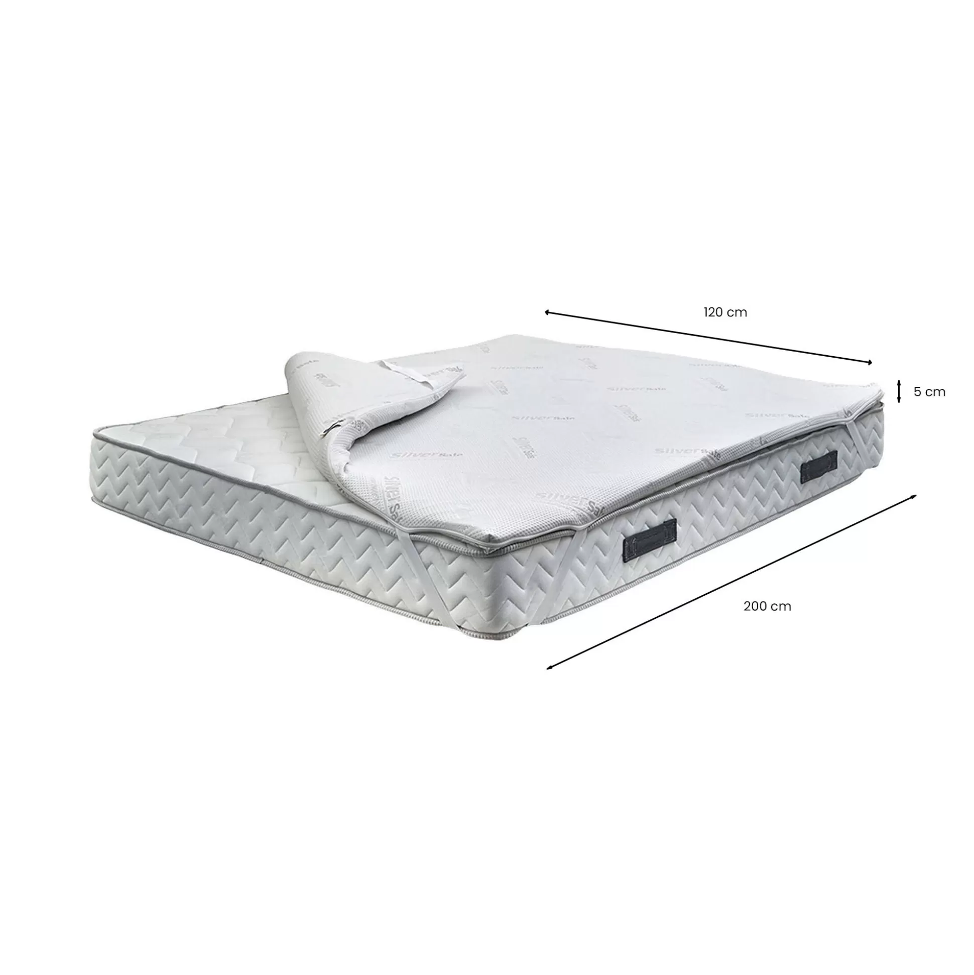 Dmora Topper Piazza E Mezza<Topper piazza e mezza Elvia, 100% Made in Italy, 120x190h5 cm